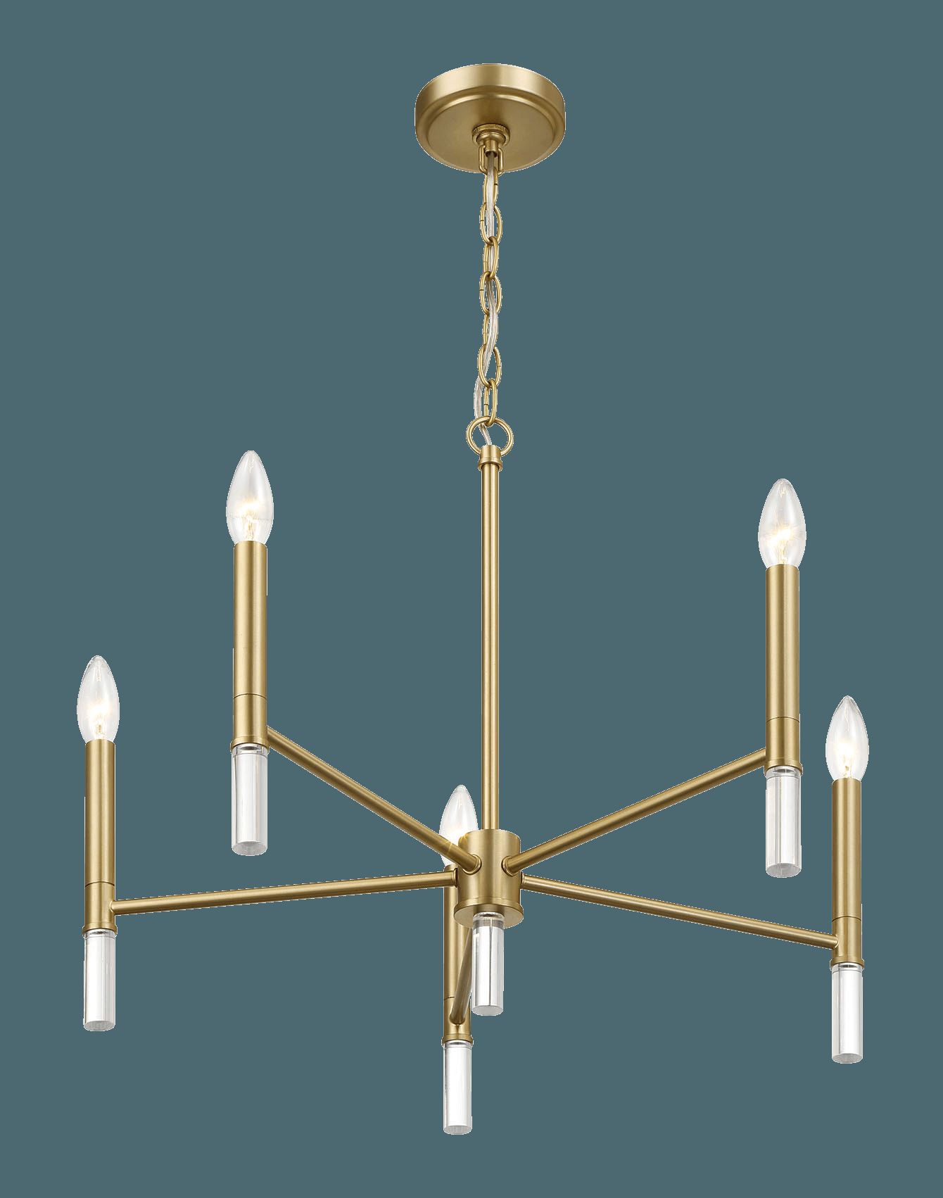 Ashcroft – Courtyard Five Light Golden Brass Candle Light Chandelier 24"W × 17.75"H