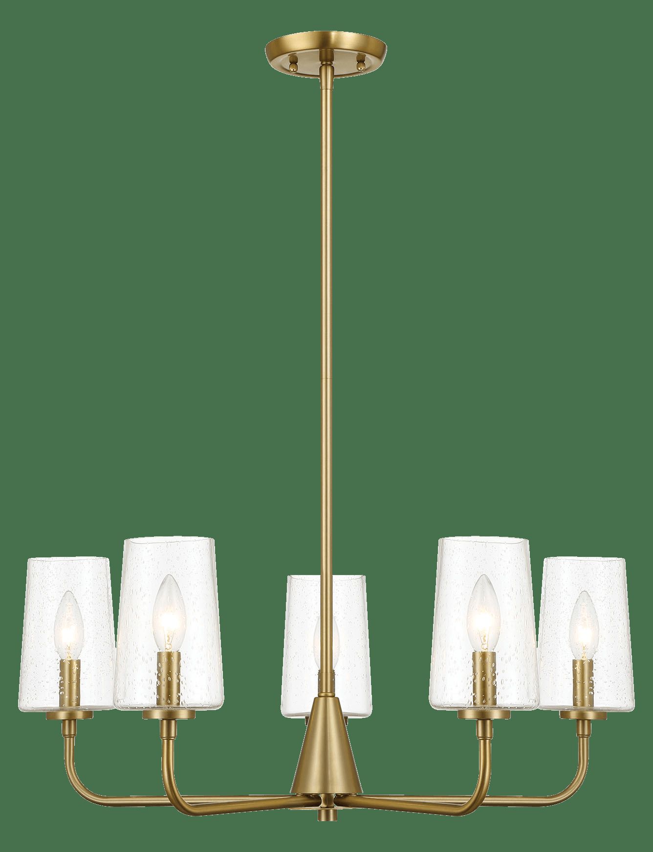 Ashcroft - Dazzle Five Lights Chandelier With Clear Seeded Glass in Satin Brass