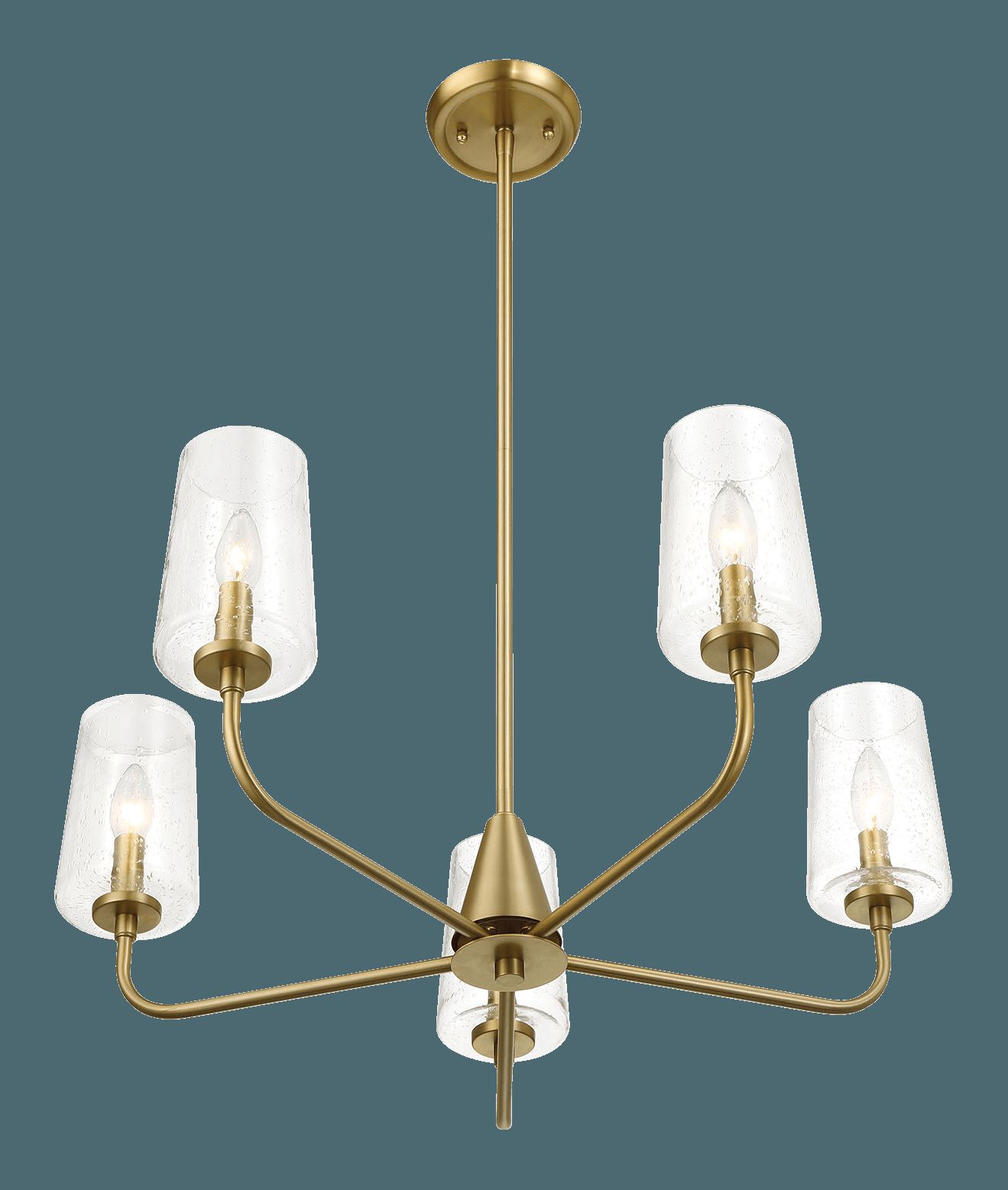 Ashcroft - Dazzle Five Lights Chandelier With Clear Seeded Glass in Satin Brass