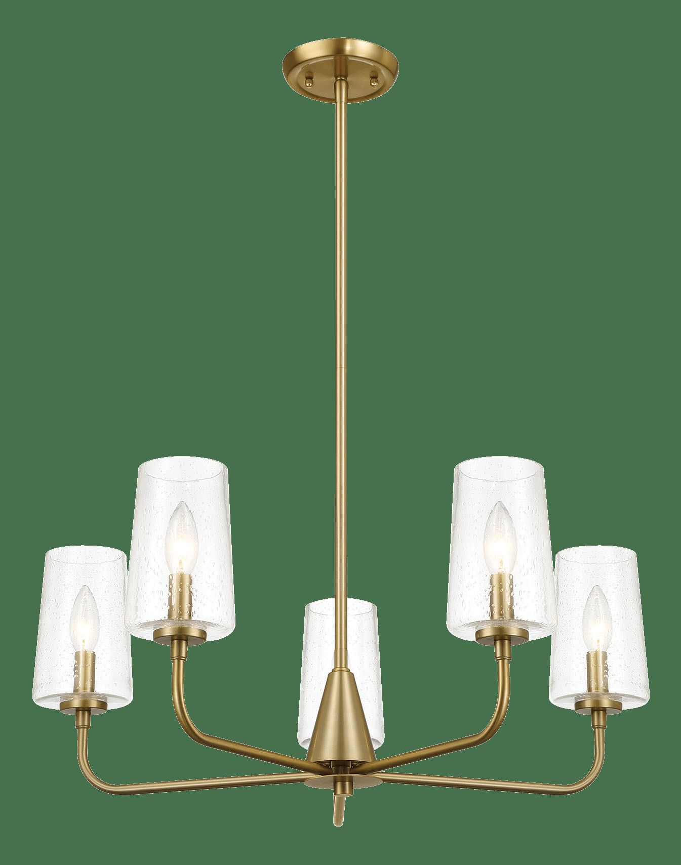 Ashcroft - Dazzle Five Lights Chandelier With Clear Seeded Glass in Satin Brass