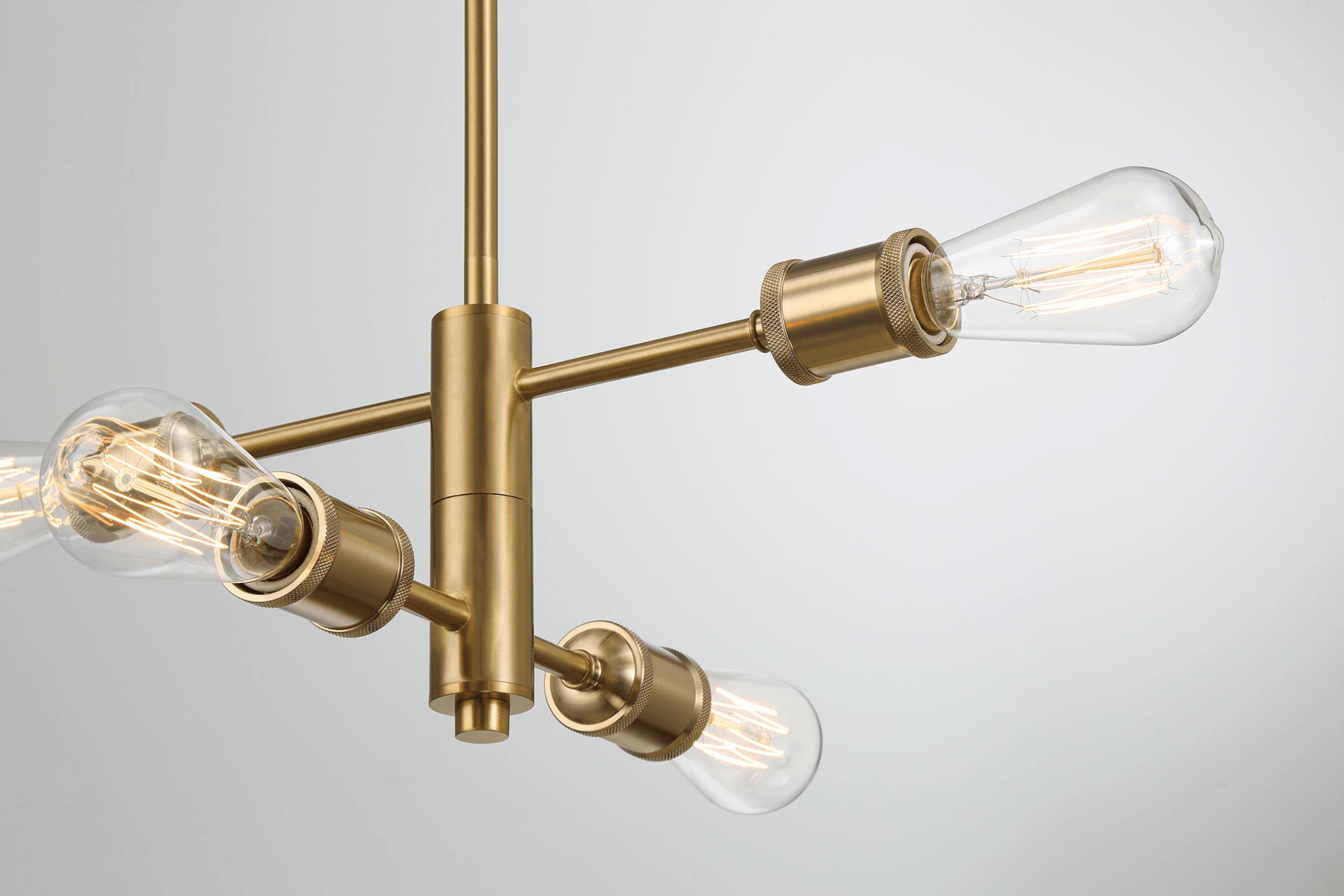 Ashcroft - Trellis Four Lights Modern Gold Chandelier Vintage Pendant Fixture for Living Room Dining Kitchen 15"W × 6.75"H