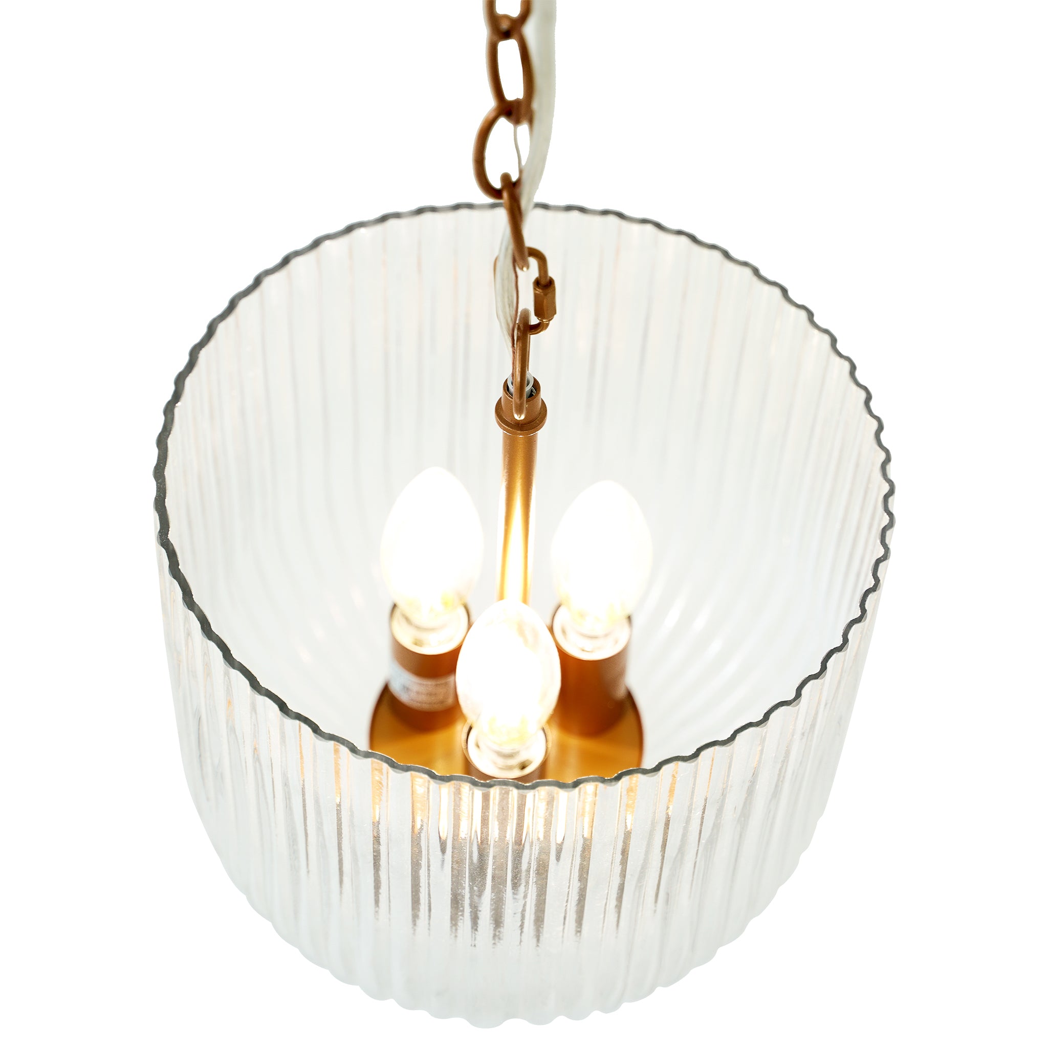 Ashcroft - Garnet Pendant Lamp in Coarse Gold + Clear Glass