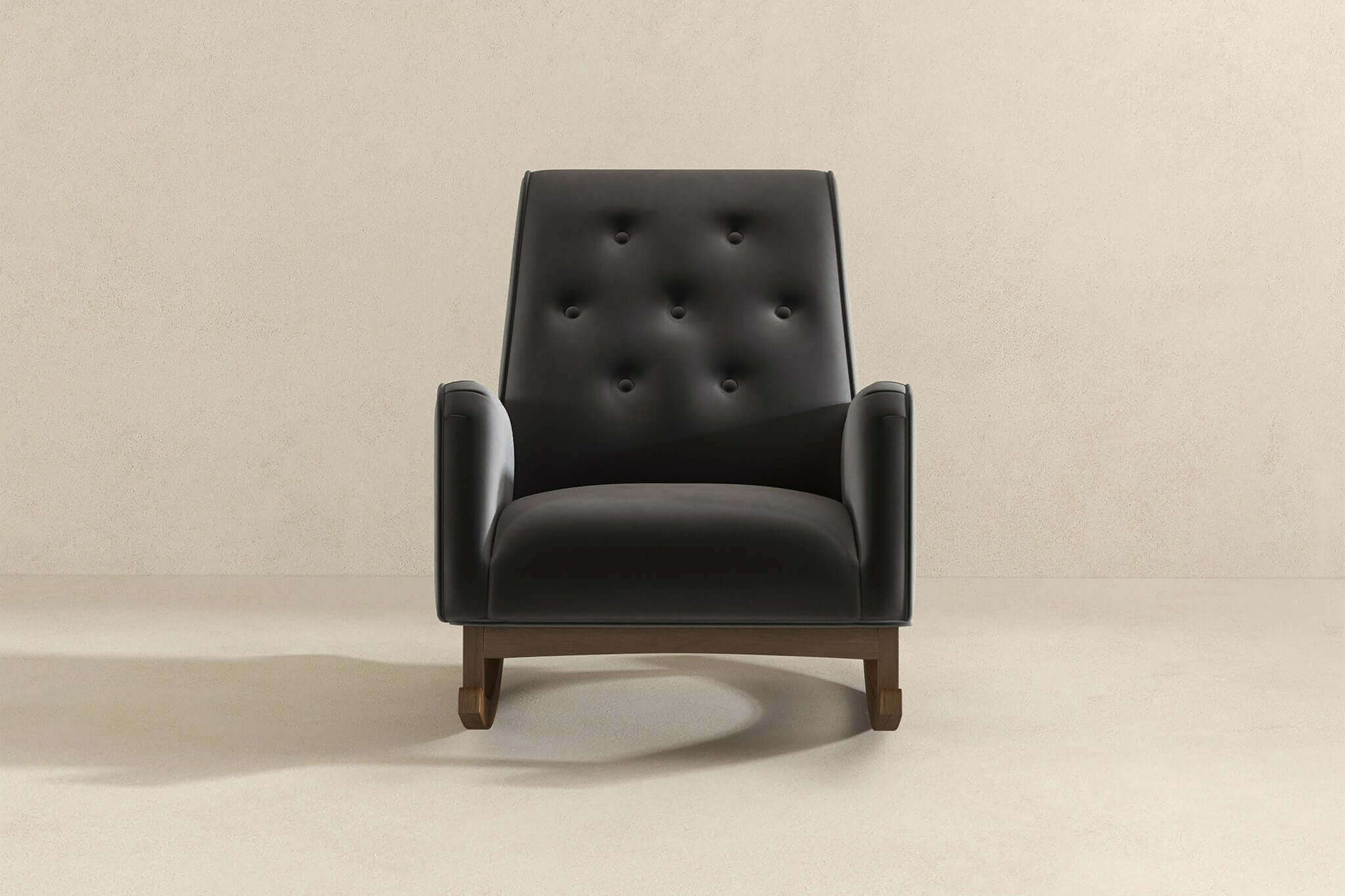 Ashcroft Demetrius Fabric Solid Wood Rocking Chair - Dark Gray