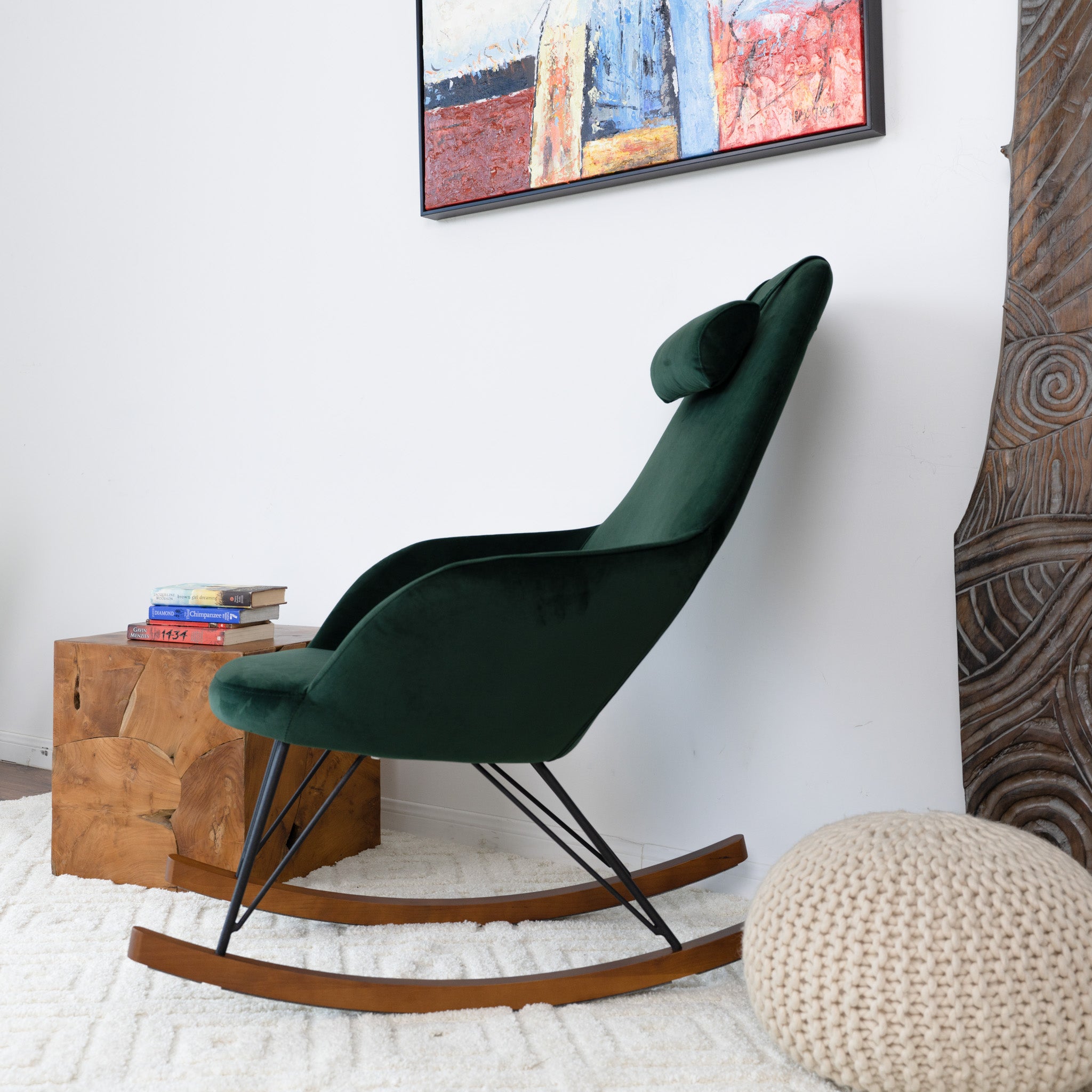 Ashcroft - Chloe Mid-Century Modern Rocker Livingroom And Bedroom Chair