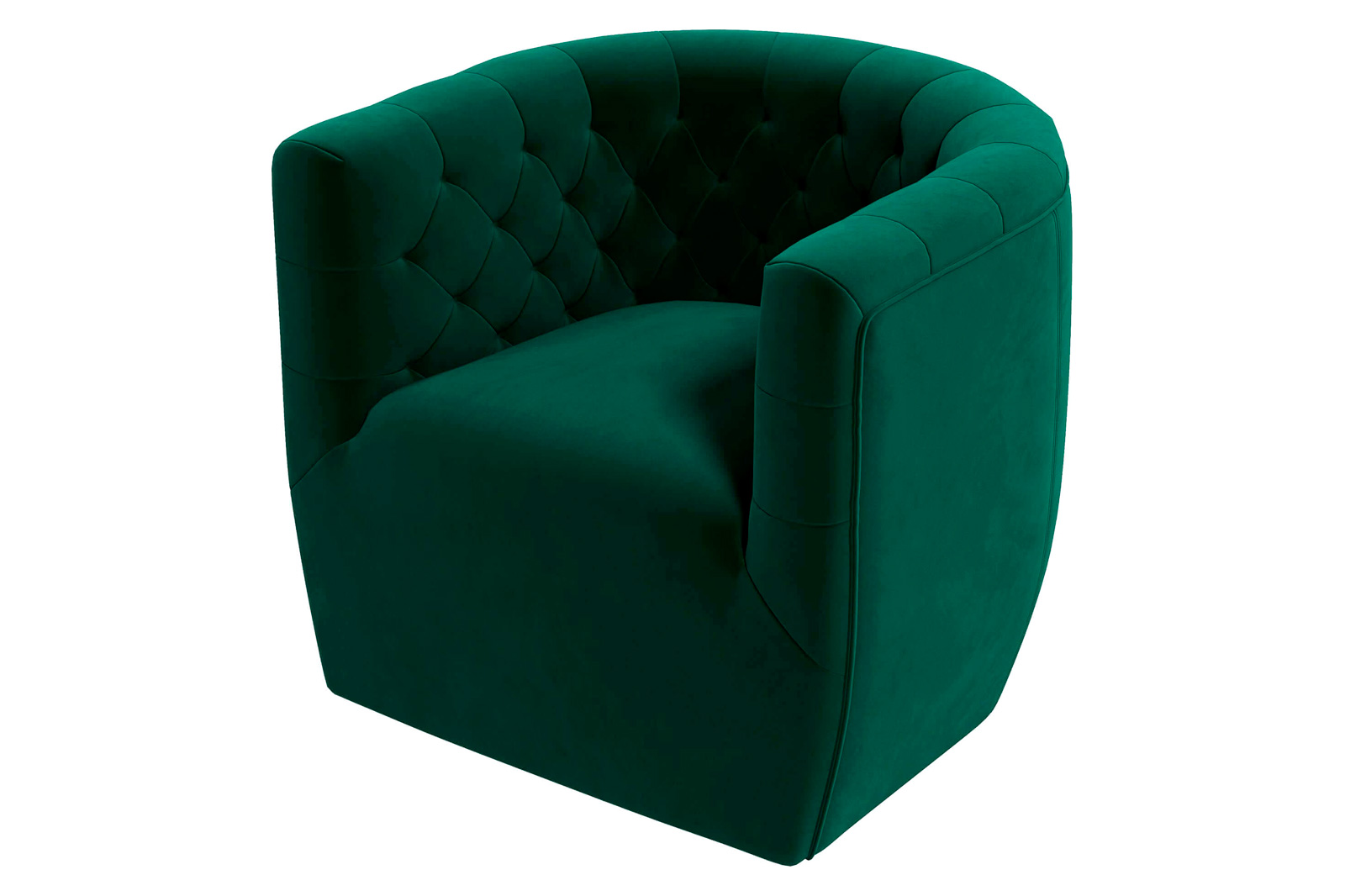 Ashcroft Delaney Velvet Swivel Chair - Green
