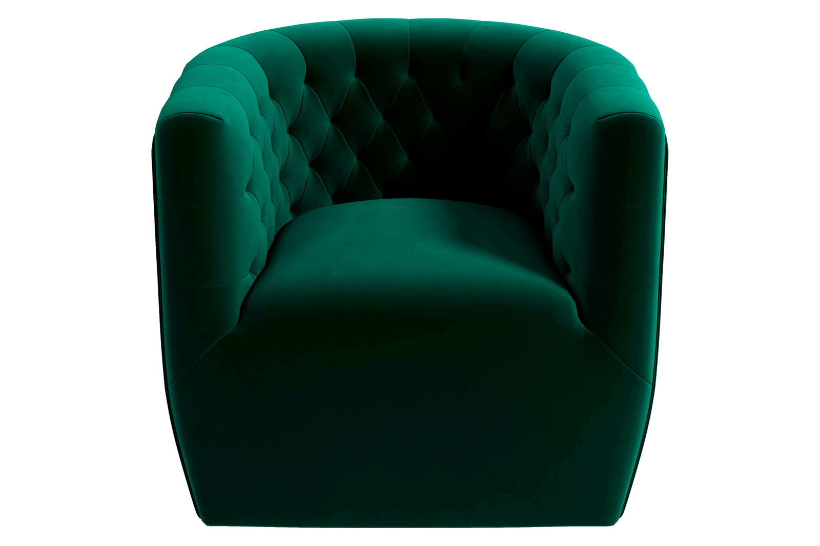 Ashcroft Delaney Velvet Swivel Chair - Green