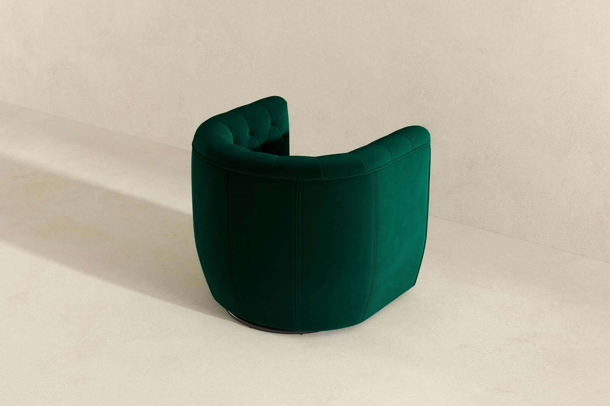 Ashcroft Delaney Velvet Swivel Chair - Green