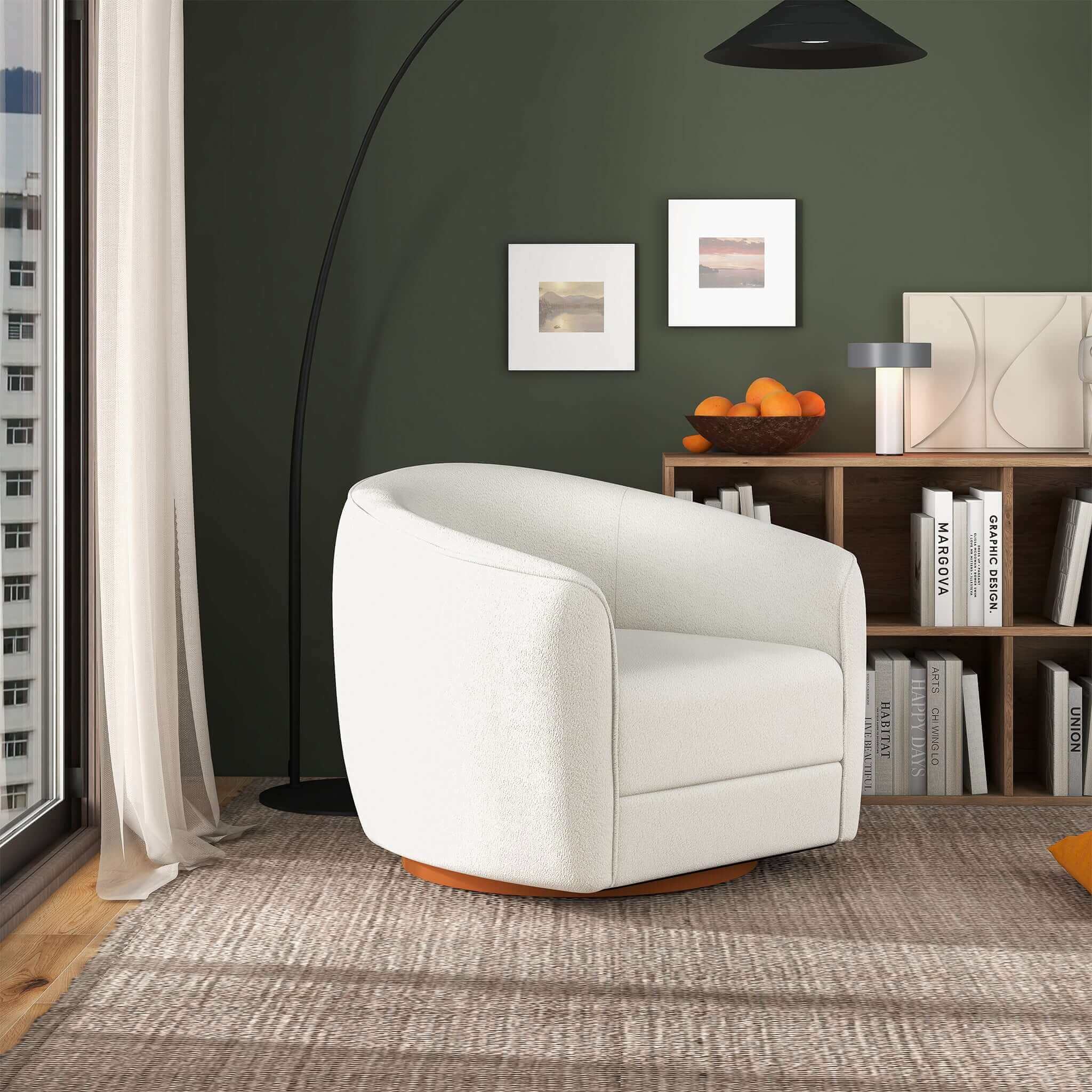 Ashcroft - Elise Mid-Century Modern Swivel Chair