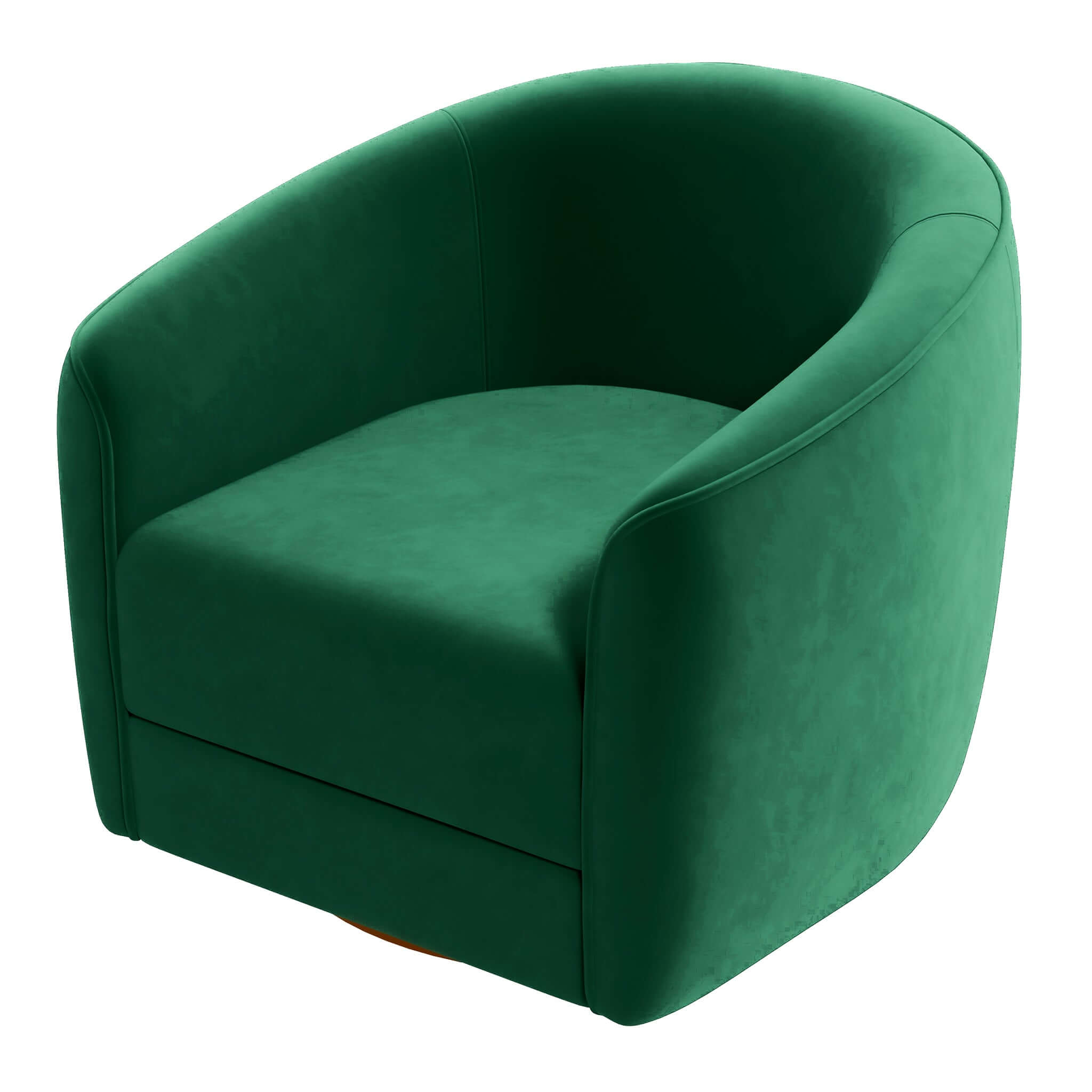 Ashcroft Elise Mid-Century Modern Swivel Chair - Dark Green Velvet
