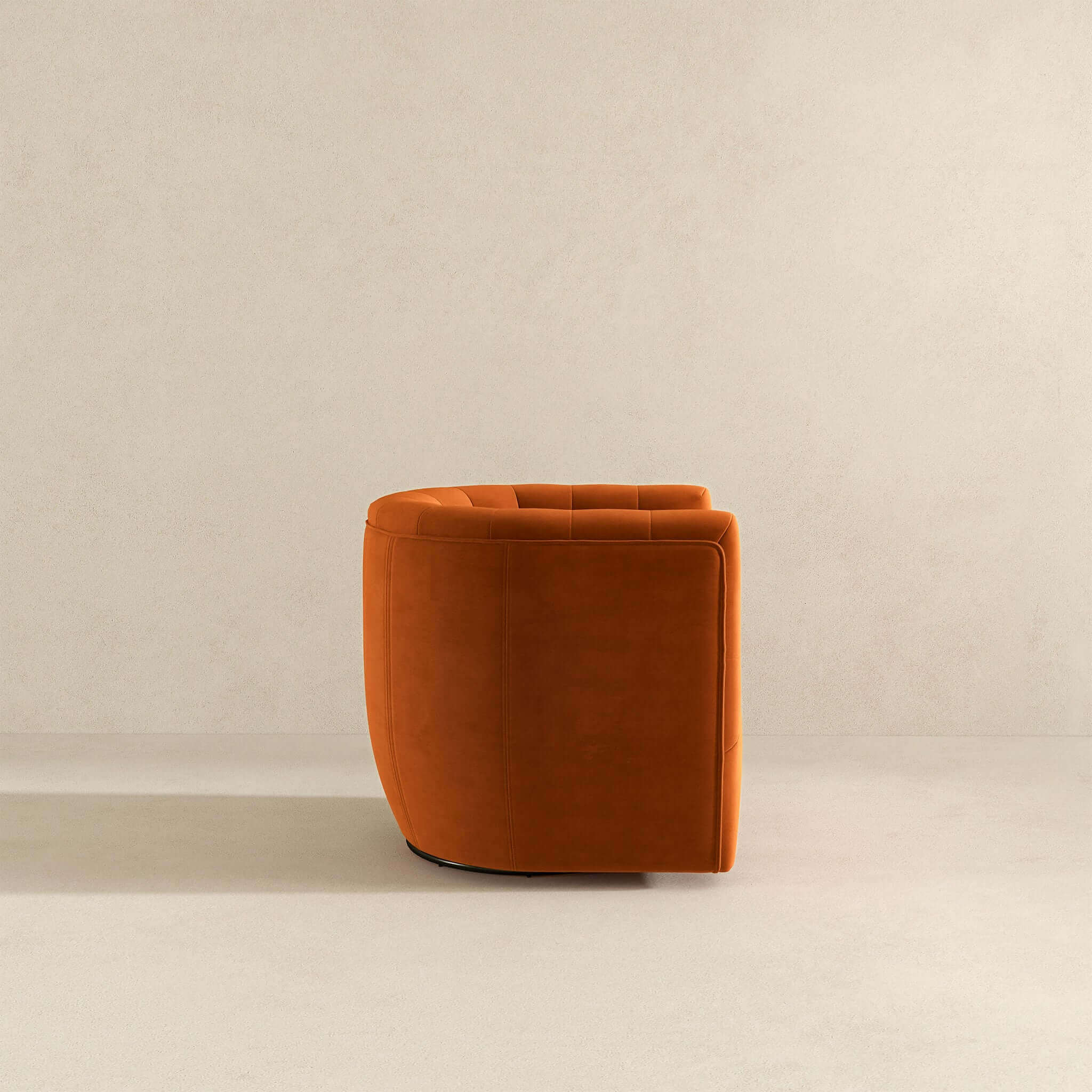Ashcroft Delaney Swivel Chair - Burnt Orange Velvet