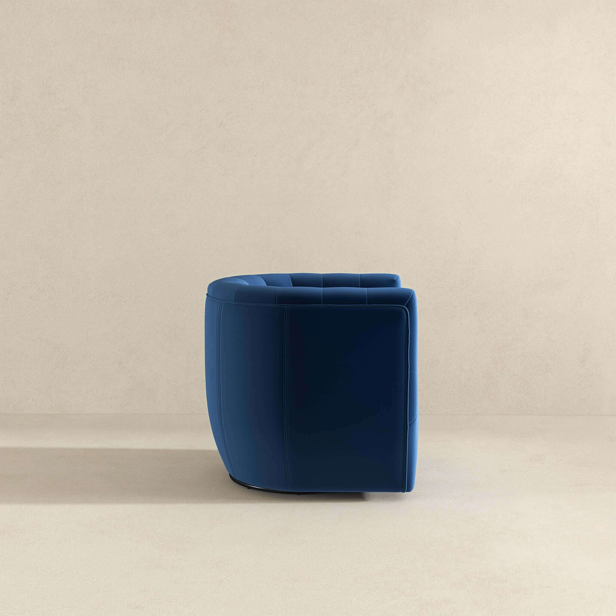 Ashcroft Delaney Swivel Chair - Dark Blue Velvet