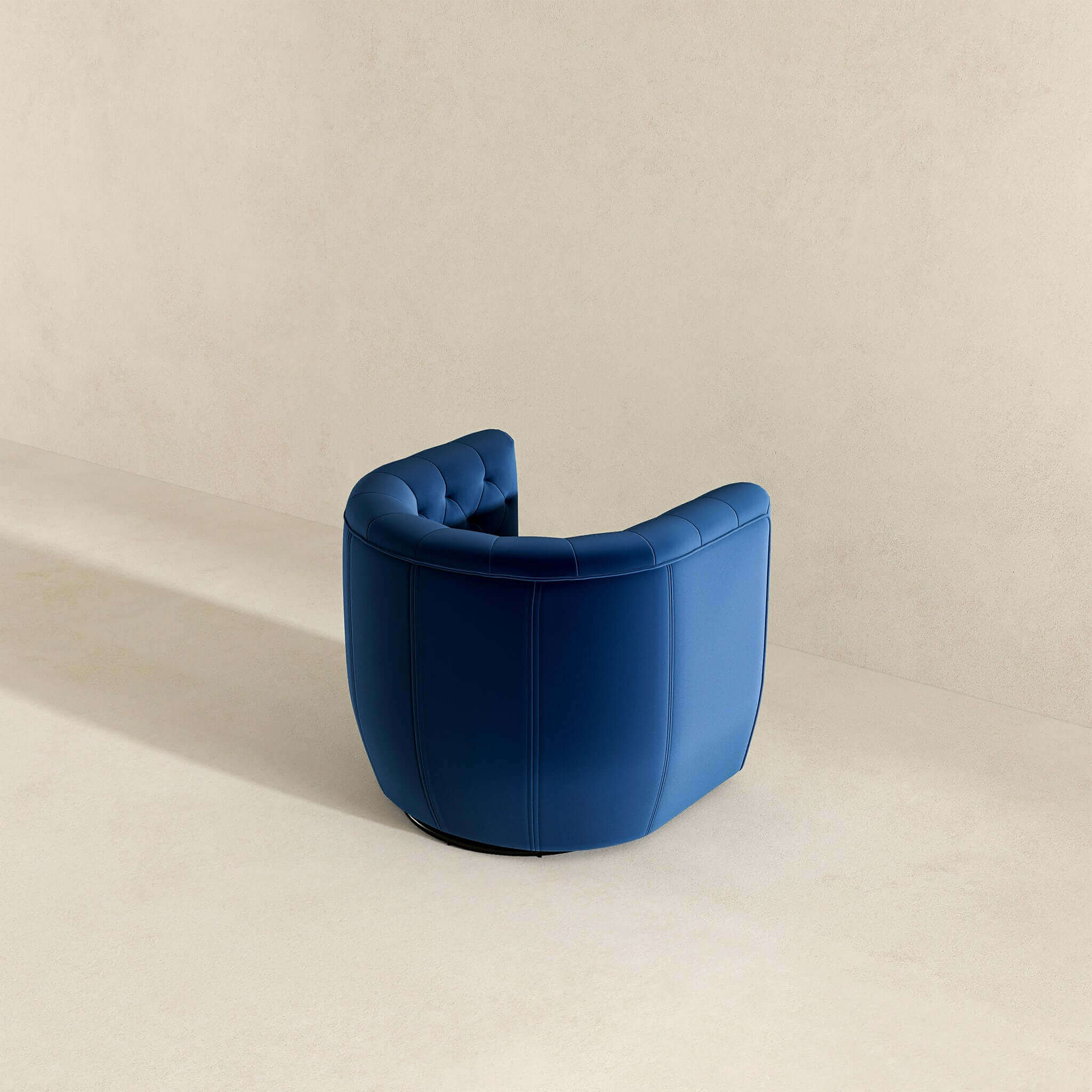 Ashcroft Delaney Swivel Chair - Dark Blue Velvet