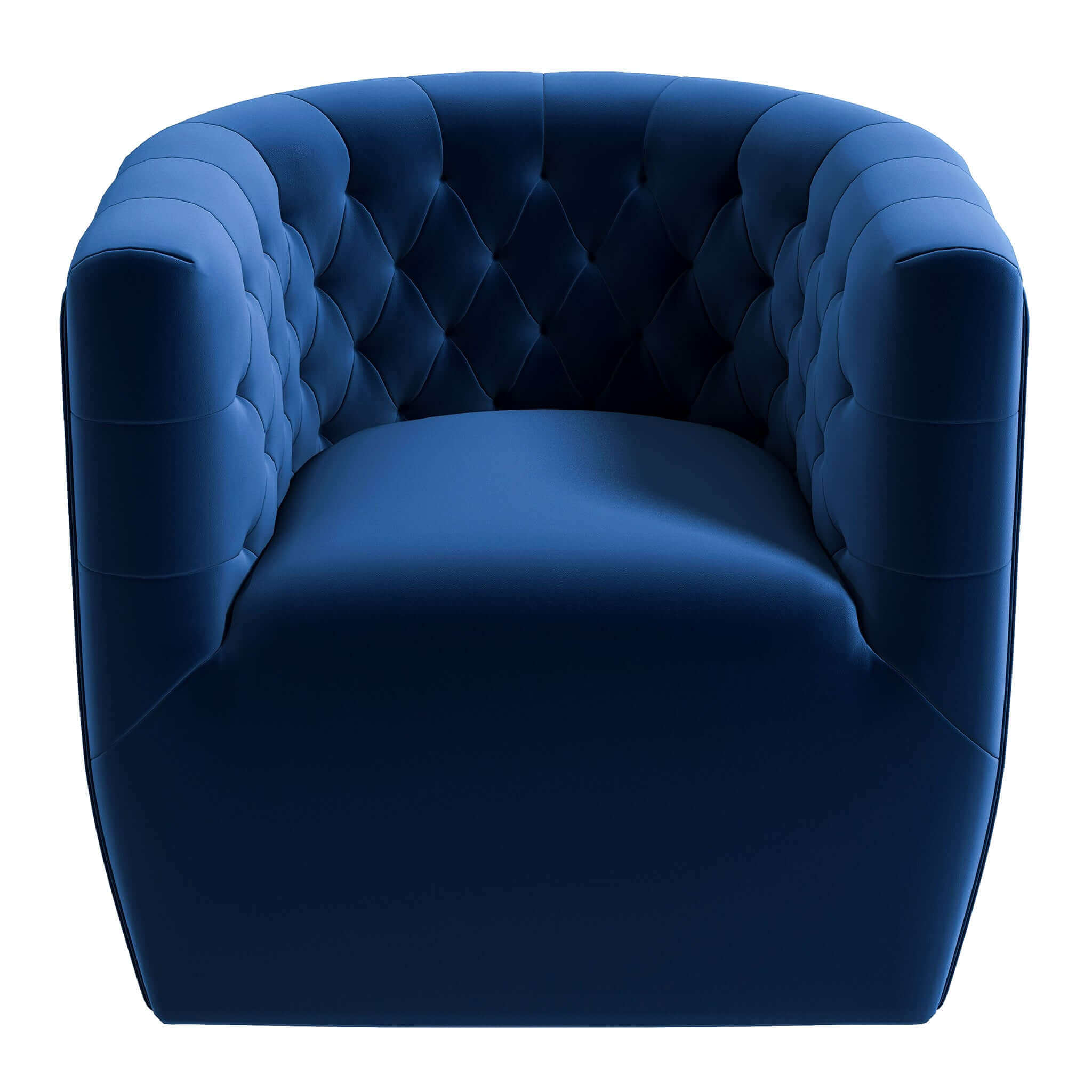 Ashcroft Delaney Swivel Chair - Dark Blue Velvet