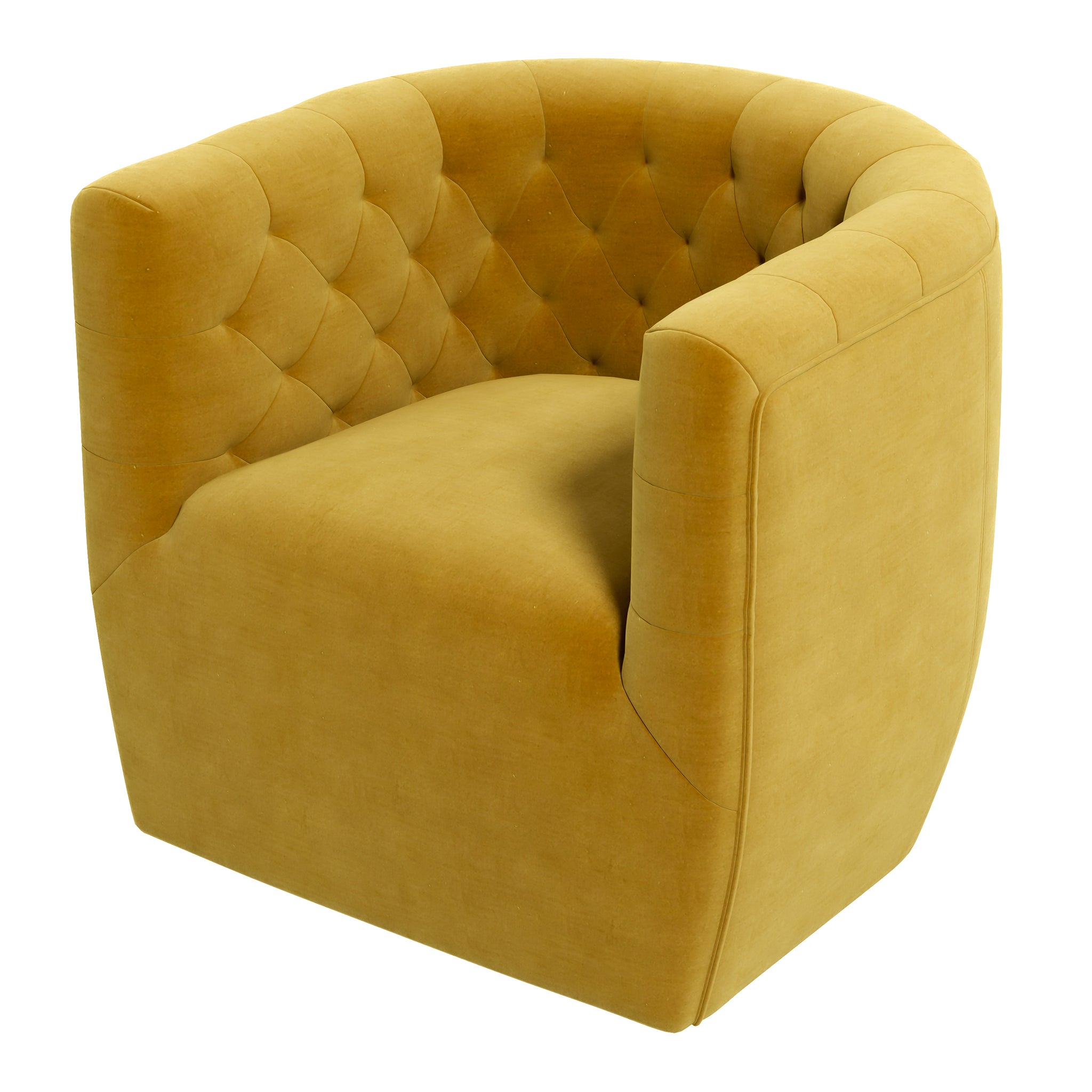 Ashcroft Delaney Swivel Chair - Gold Velvet
