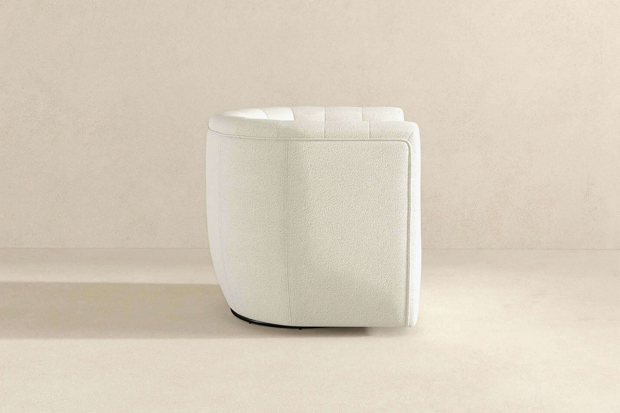 Ashcroft Delaney Boucle Swivel Chair - Cream