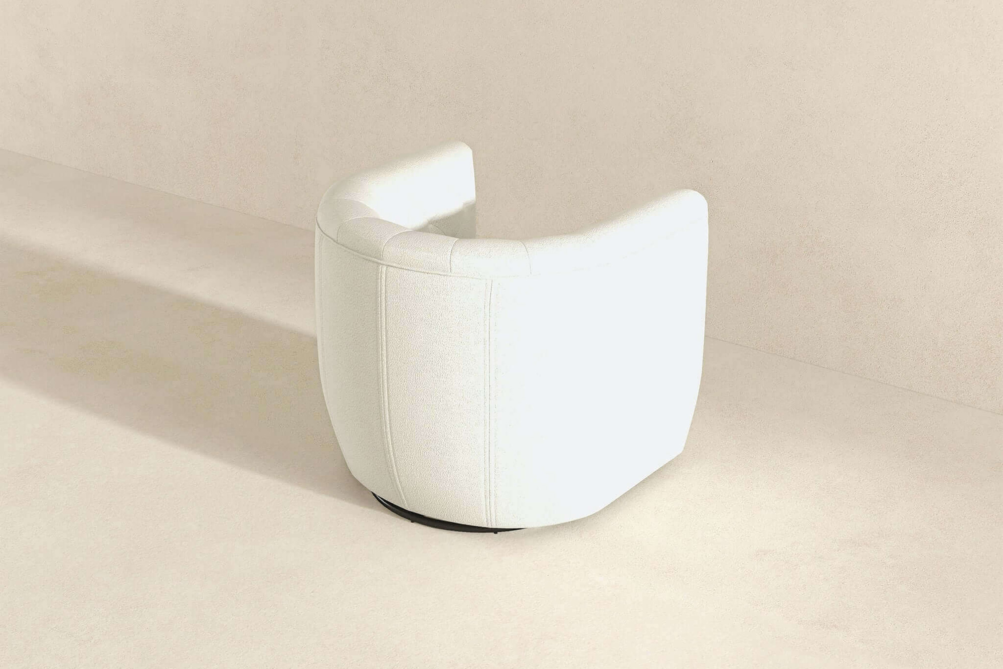 Ashcroft Delaney Boucle Swivel Chair - Cream