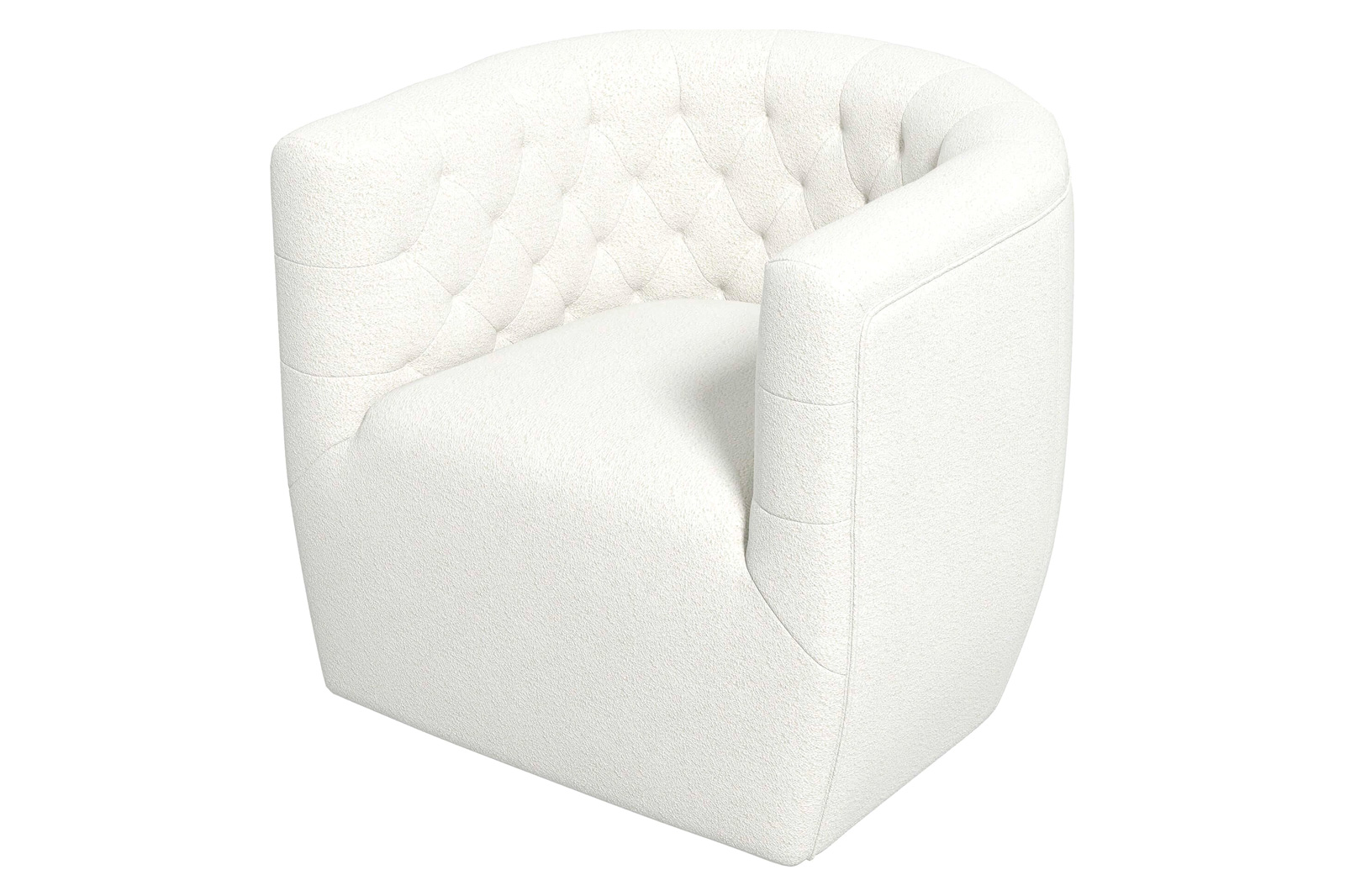 Ashcroft Delaney Boucle Swivel Chair - Cream