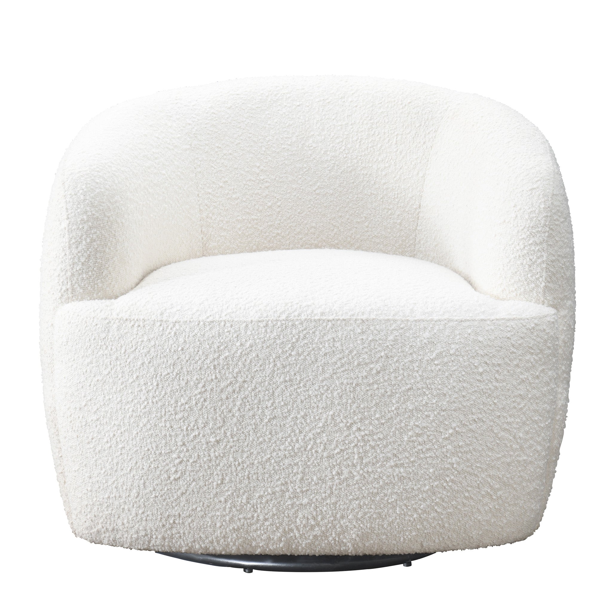 Ashcroft Mina Swivel Chair - White Boucle