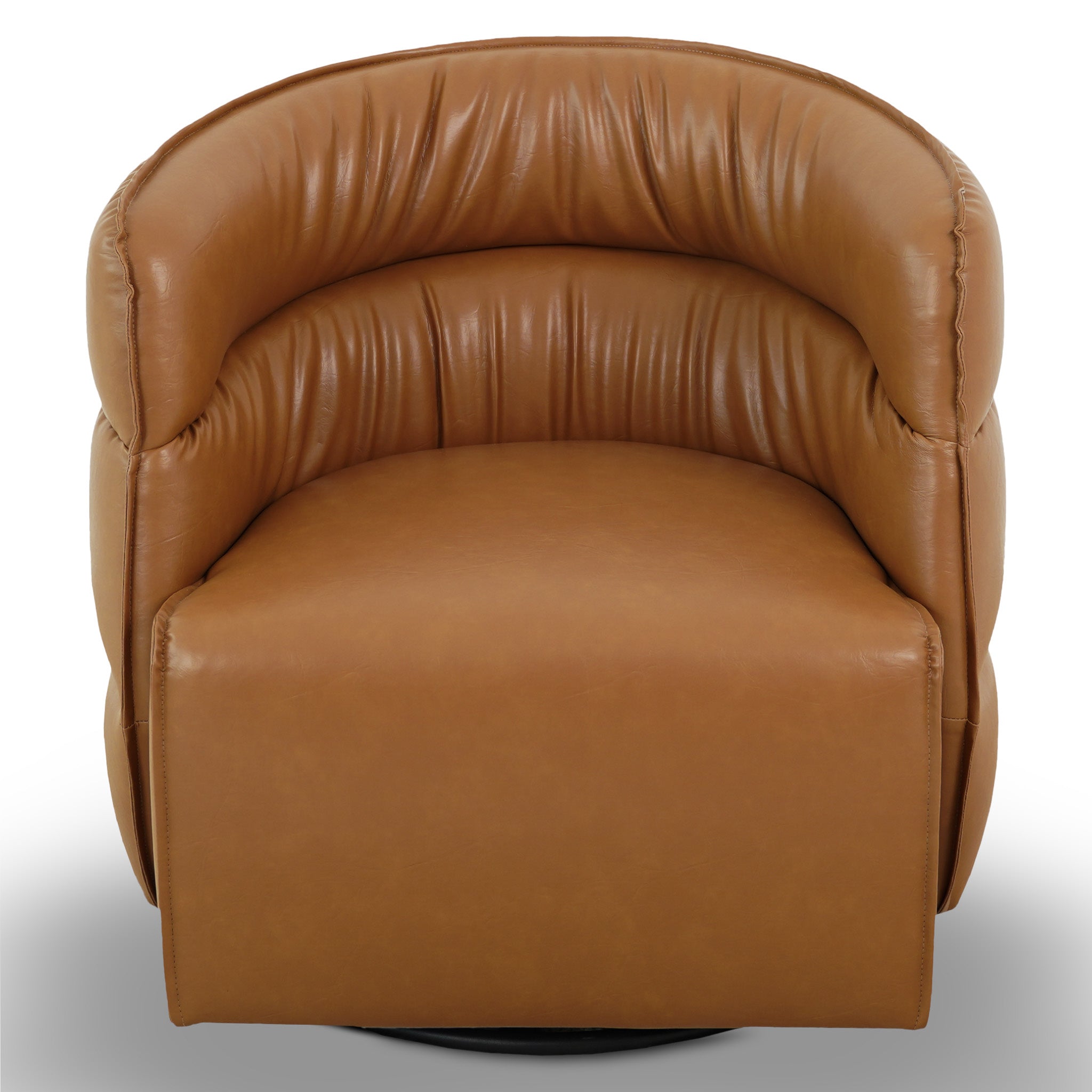 Ashcroft Walden Swivel Chair - Vegan Tan Leather