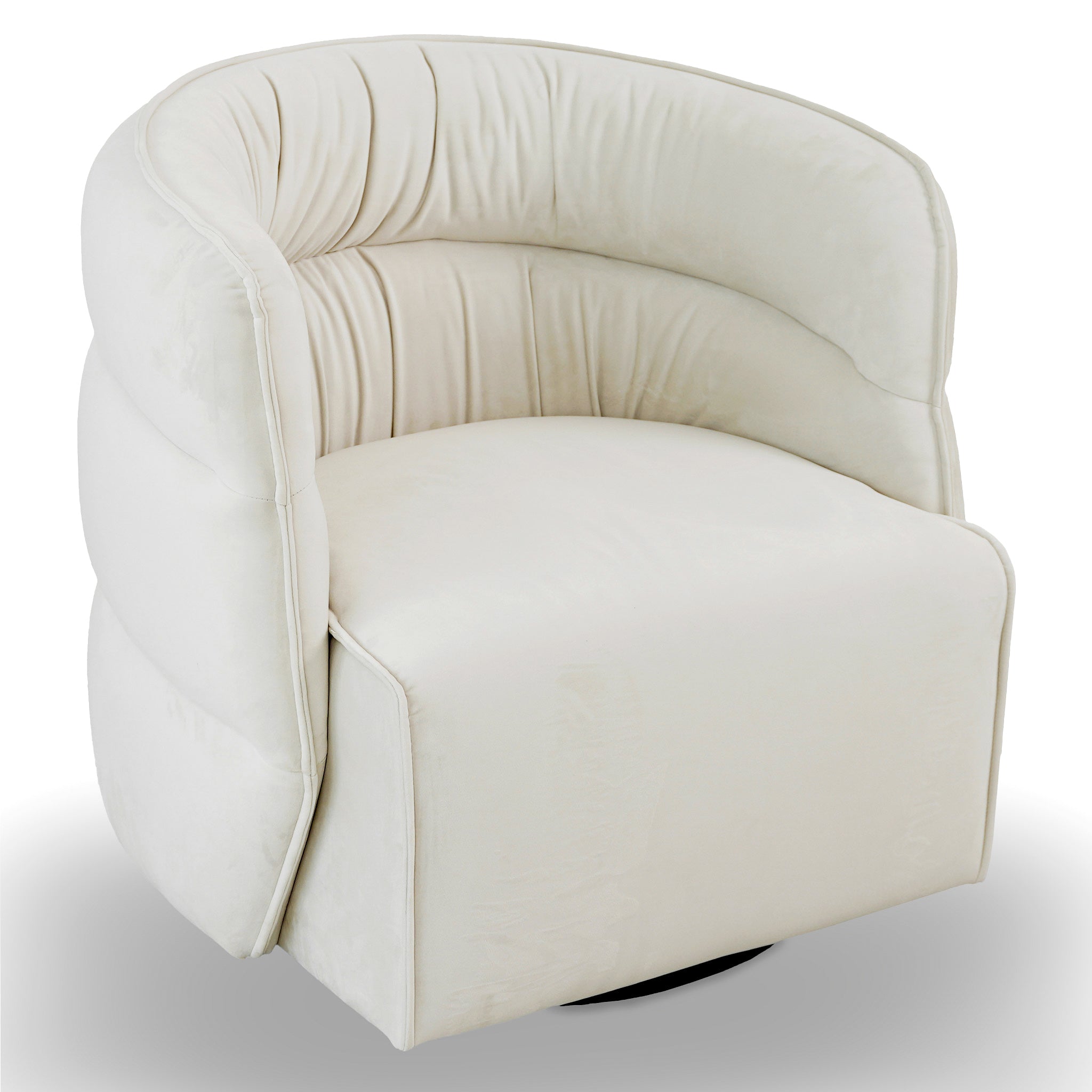 Ashcroft Walden Swivel Chair - Cream Velvet