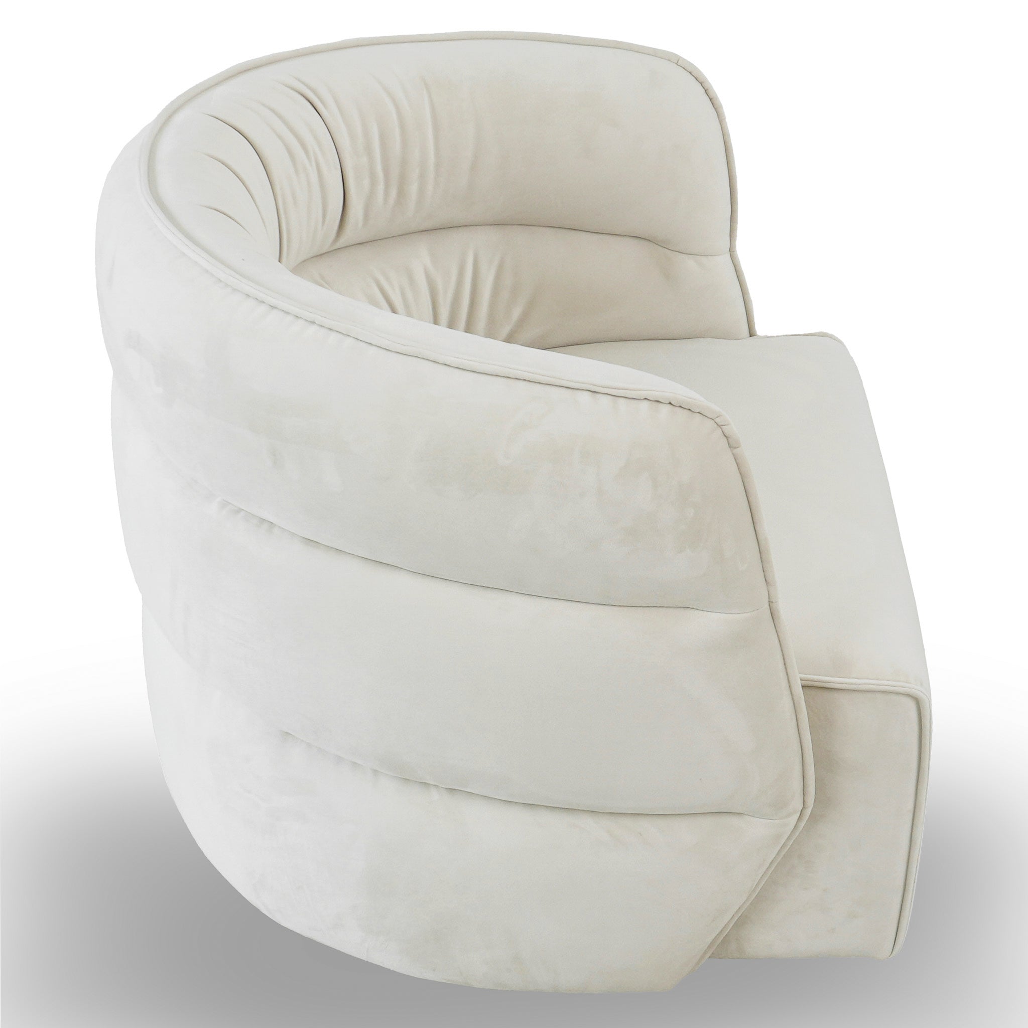 Ashcroft Walden Swivel Chair - Cream Velvet