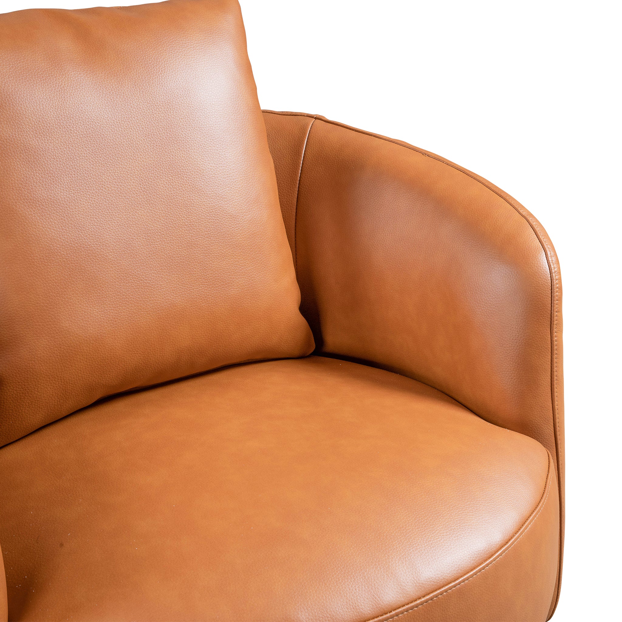 Ashcroft Dylan Lounge Swivel Chair - Cognac Leather