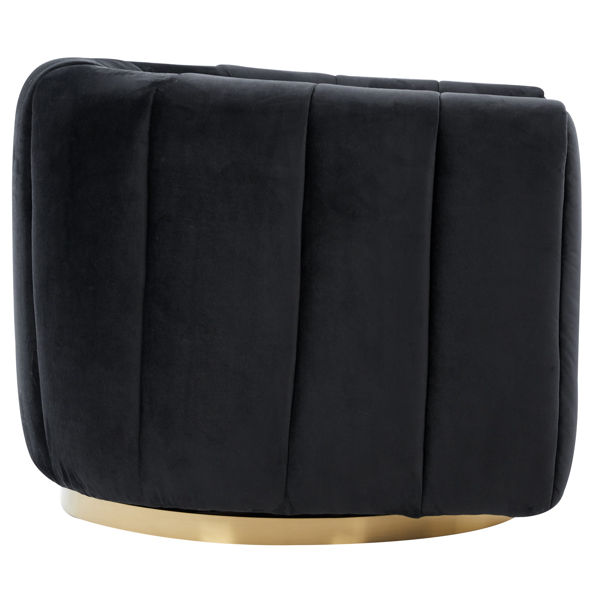 Ashcroft Cosey Velvet Swivel Chair – Black