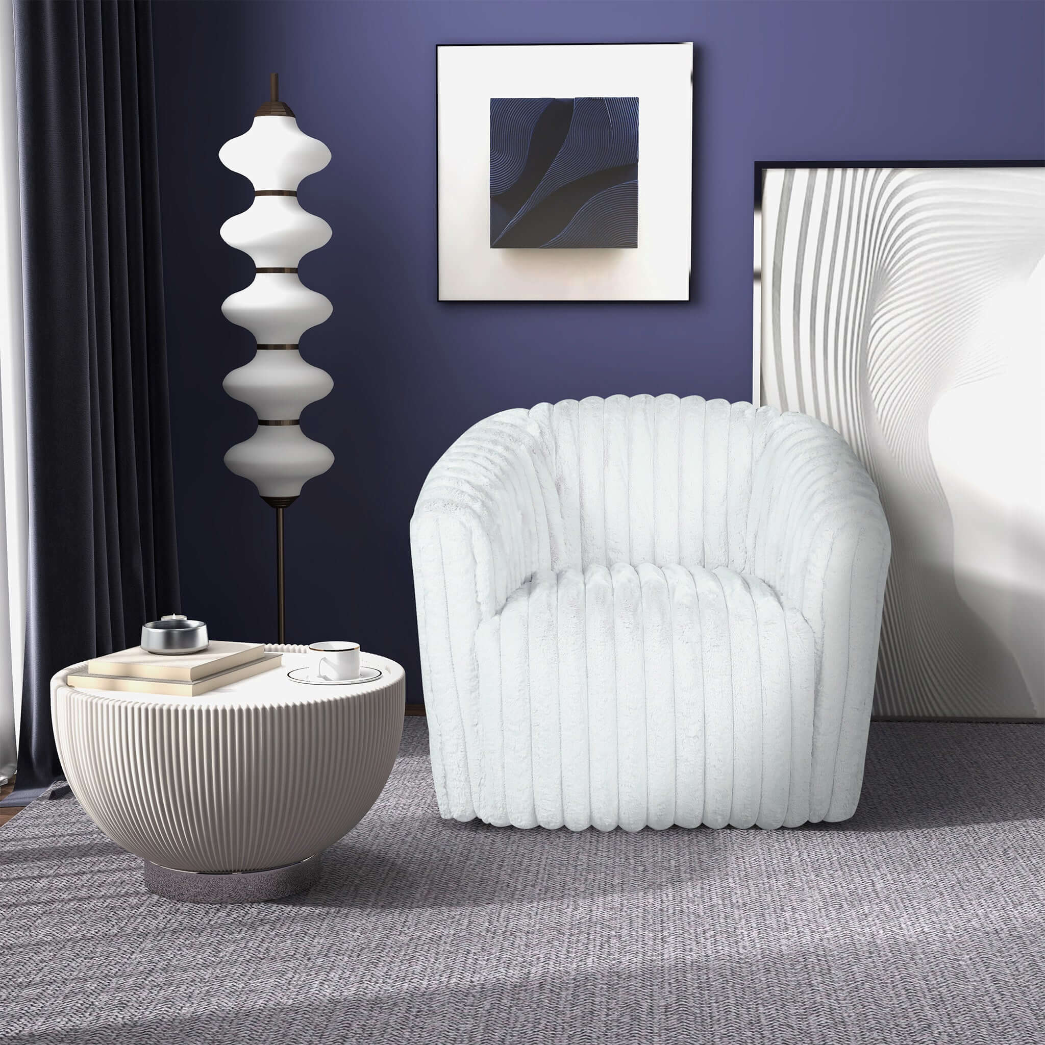 Ashcroft - Mira Velvet Swivel Chair