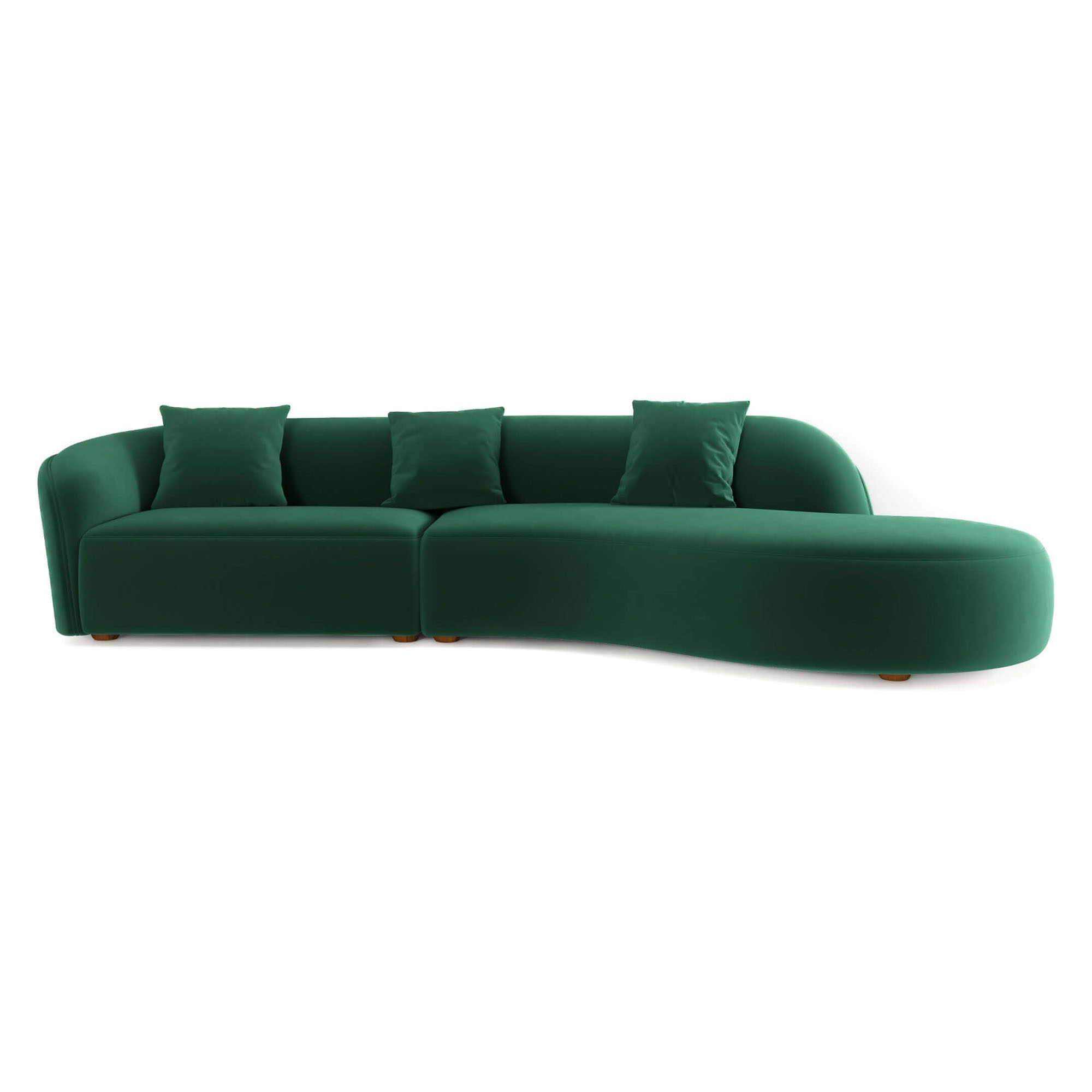 Ashcroft - Elijah Japandi Style 126" Curvy Sectional Sofa