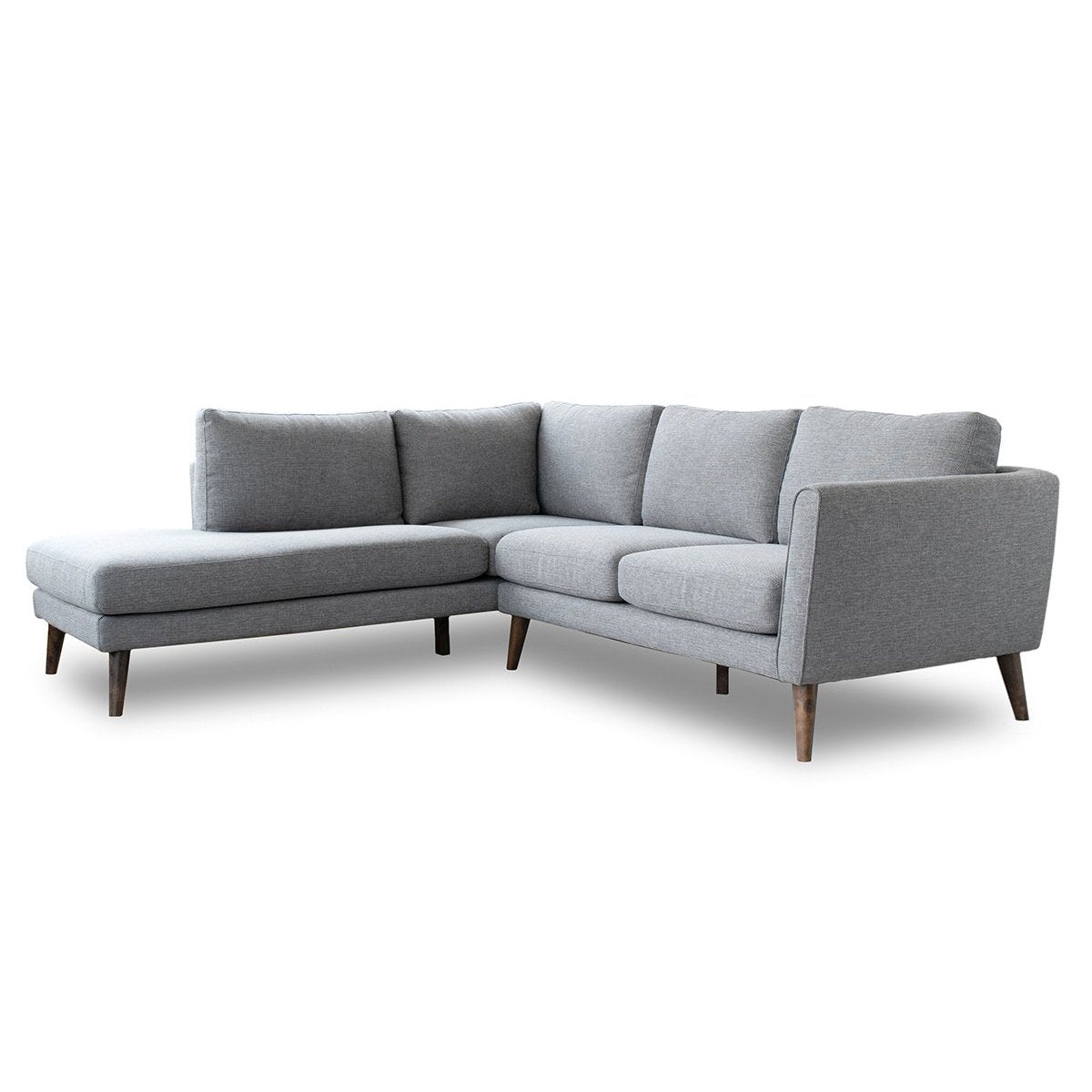 Ashcroft Benson Sectional Sofa – Gray Fabric, Left Facing Chaise
