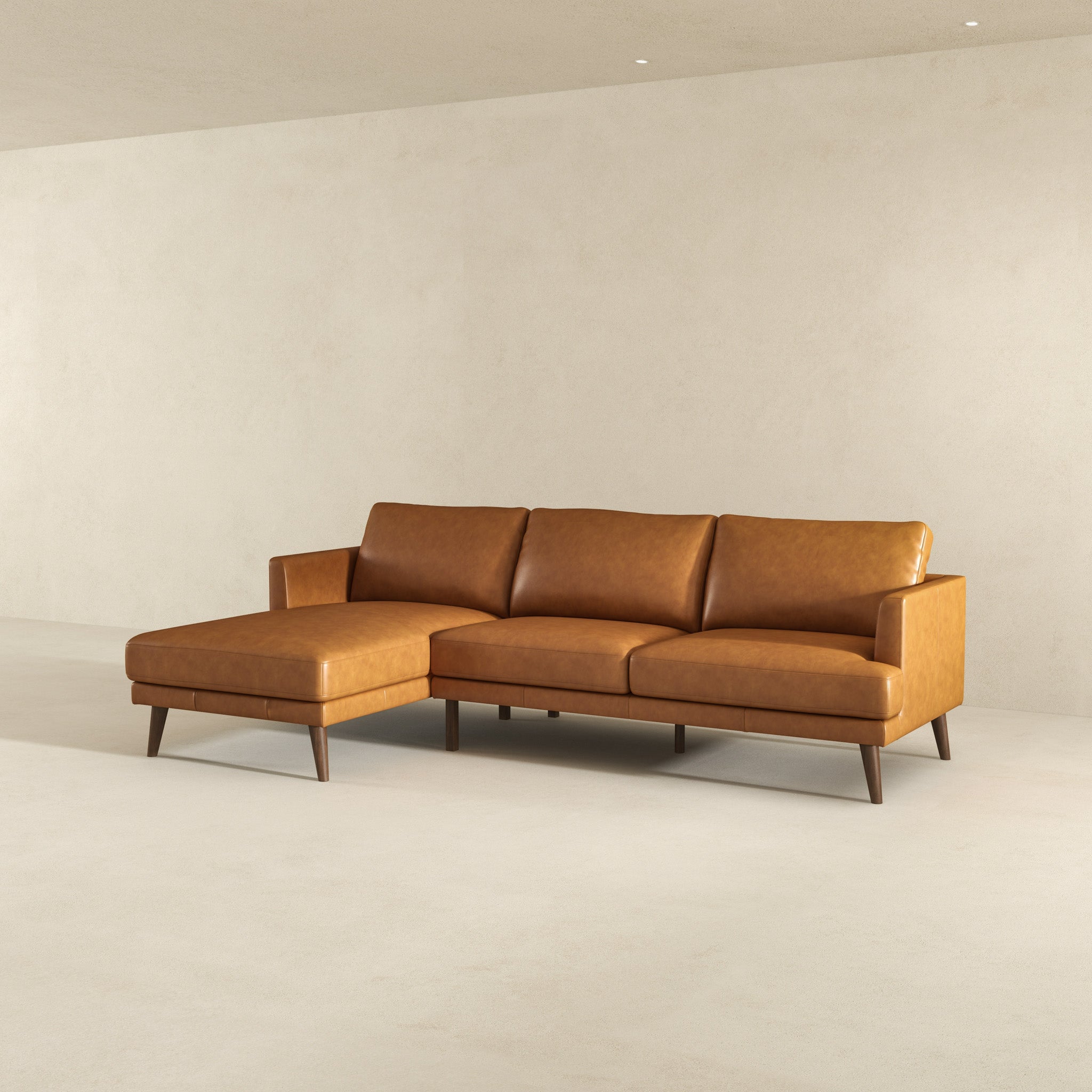 Ashcroft - Lore L-Shaped Genuine Leather Sectional