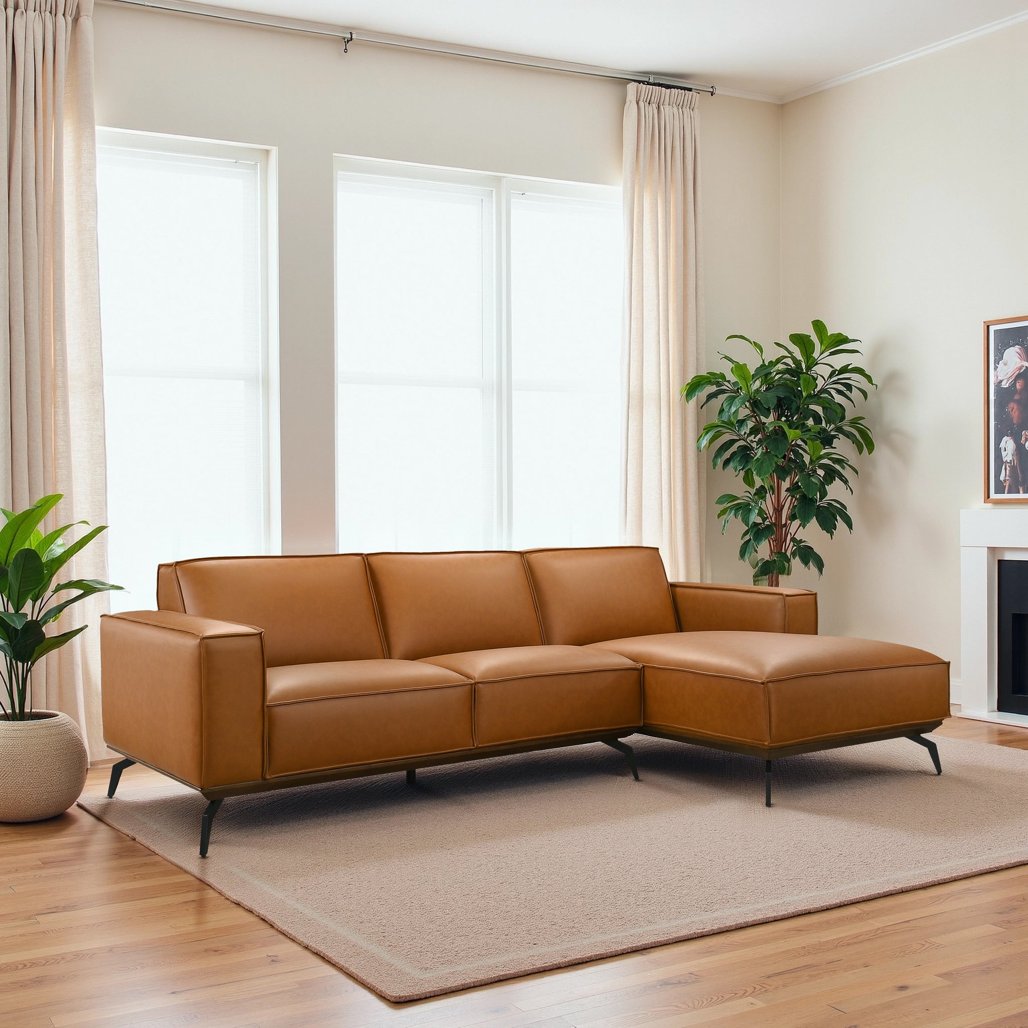 Ashcroft - Brenham Easy Clean Modern Right Sectional Sofa & Chaise