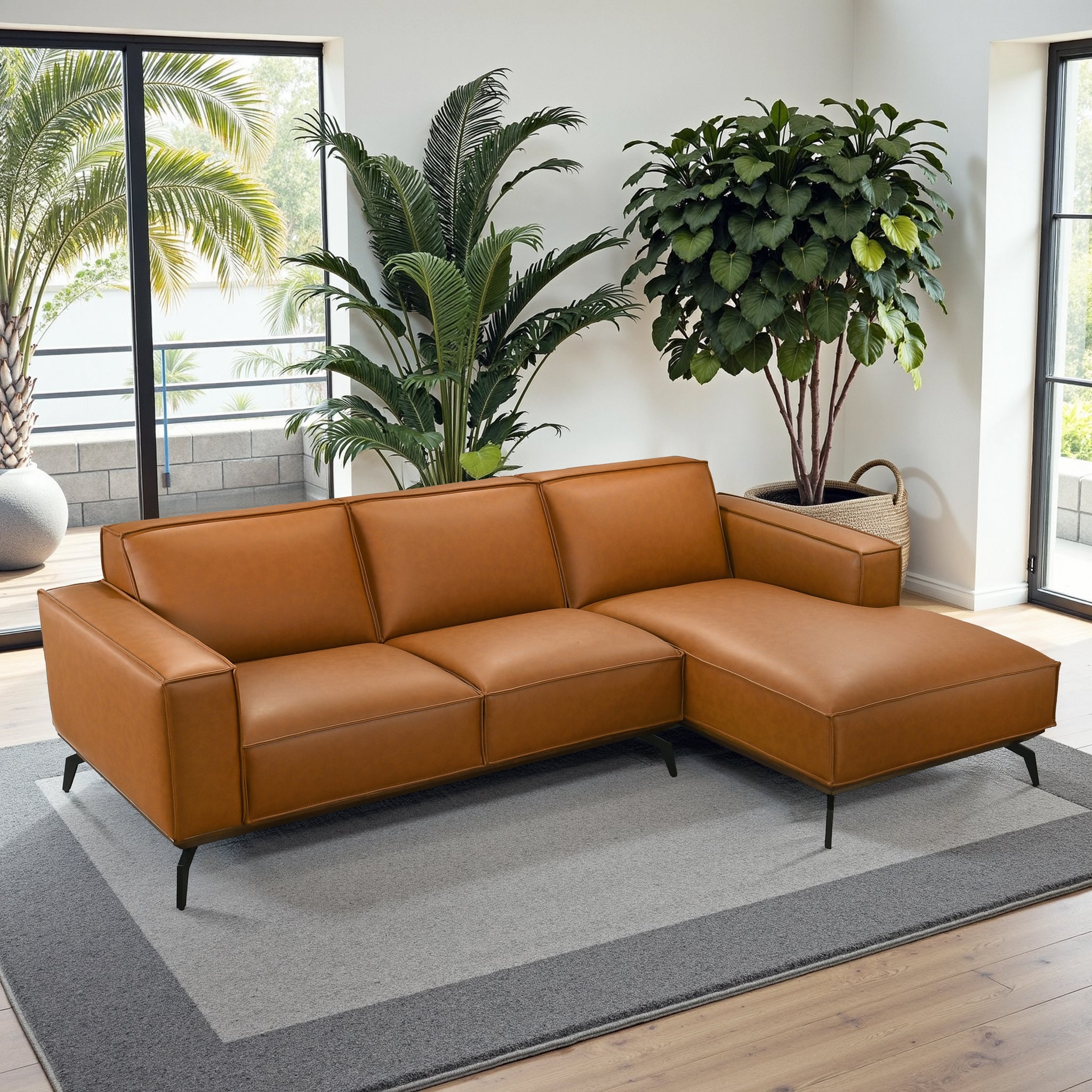 Ashcroft - Brenham Easy Clean Modern Right Sectional Sofa & Chaise