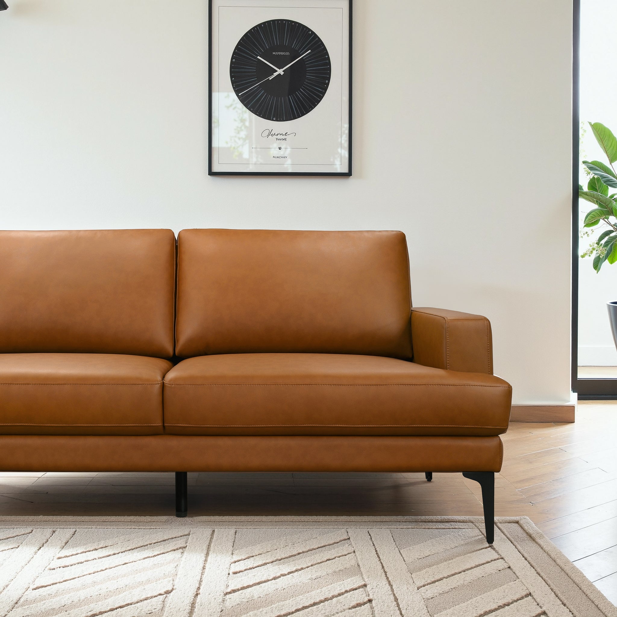 Ashcroft - Bristol Durable Vegan Leather Left-Facing Sectional Sofa
