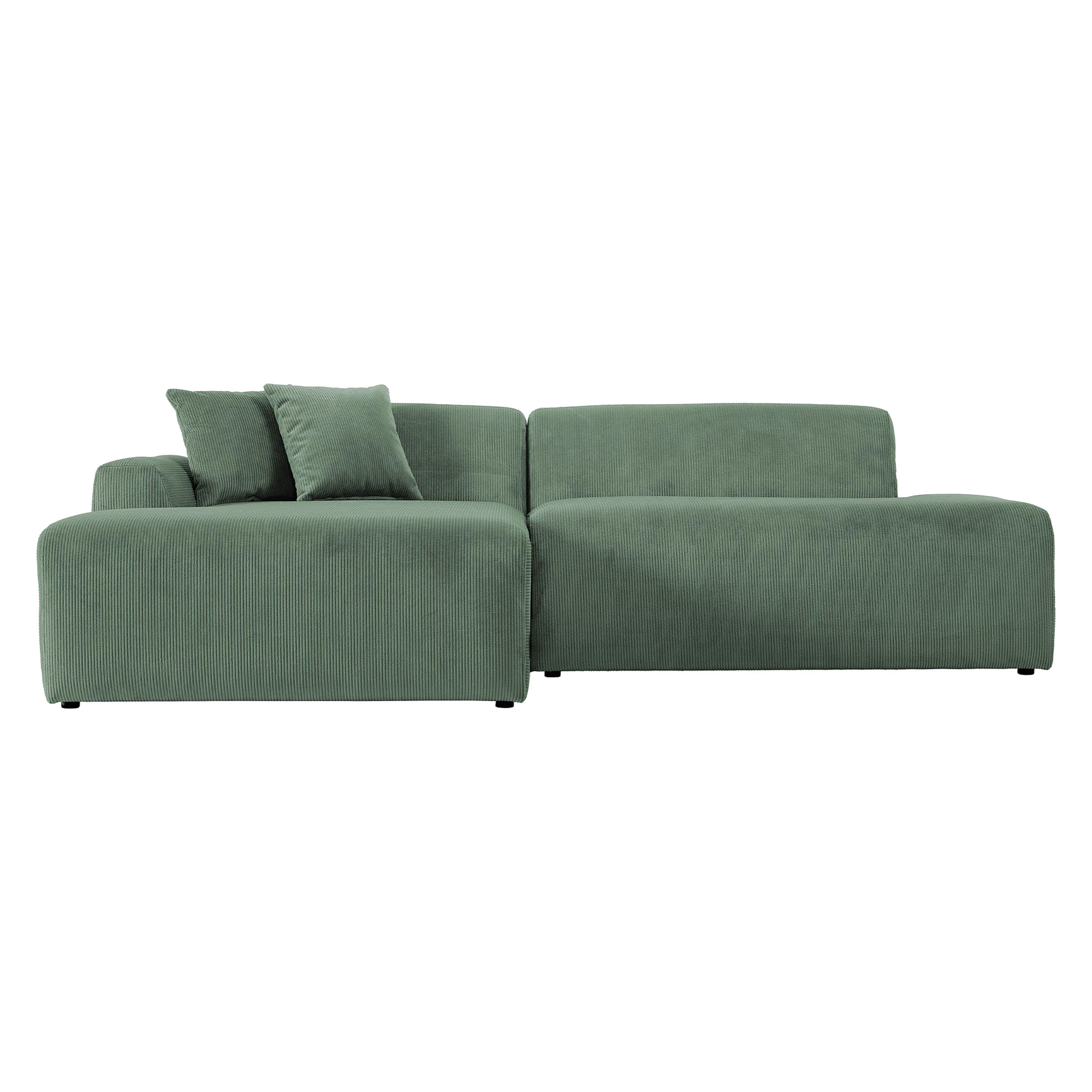 Ashcroft Mar Sectional Velvet Sofa - Green, Left Facing