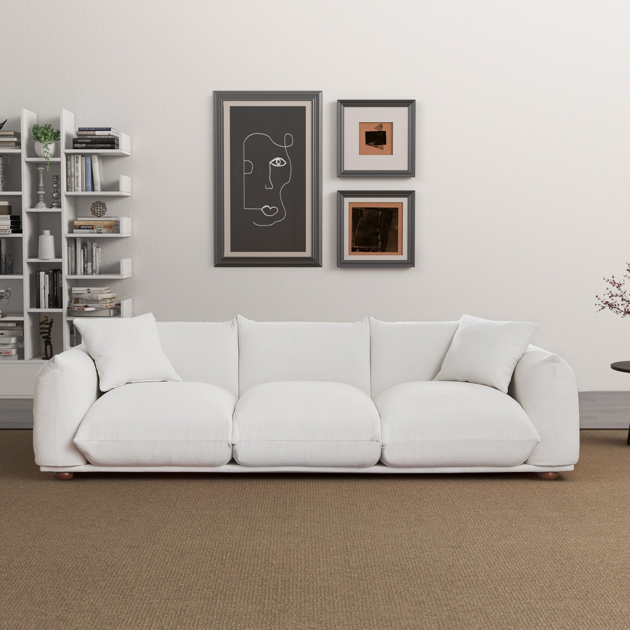 Ashcroft - Kely 100" Boucle Upholstered Sofa