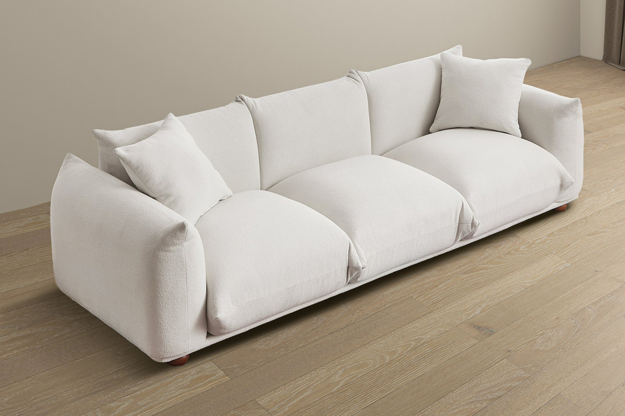 Ashcroft - Kely 100" Boucle Upholstered Sofa in Cream