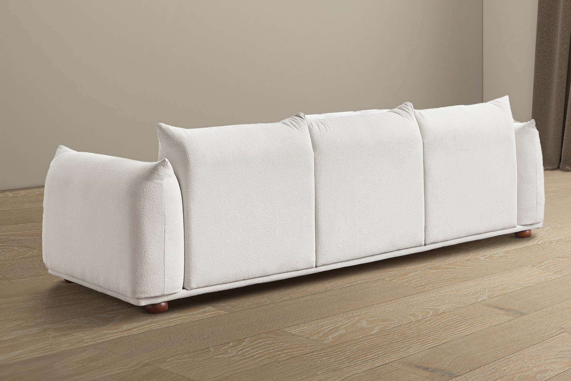 Ashcroft - Kely 100" Boucle Upholstered Sofa in Cream