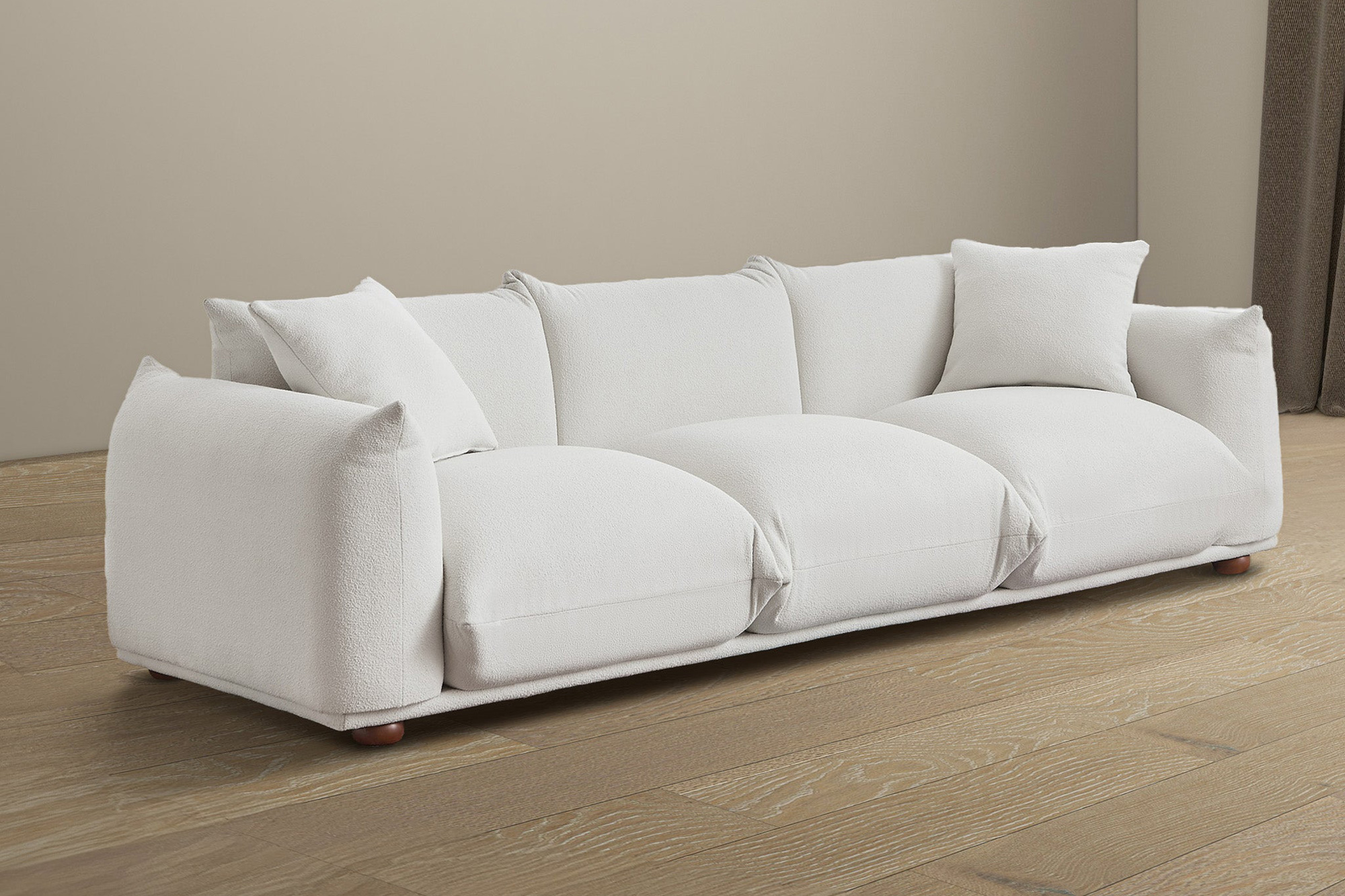 Ashcroft - Kely 100" Boucle Upholstered Sofa in Cream