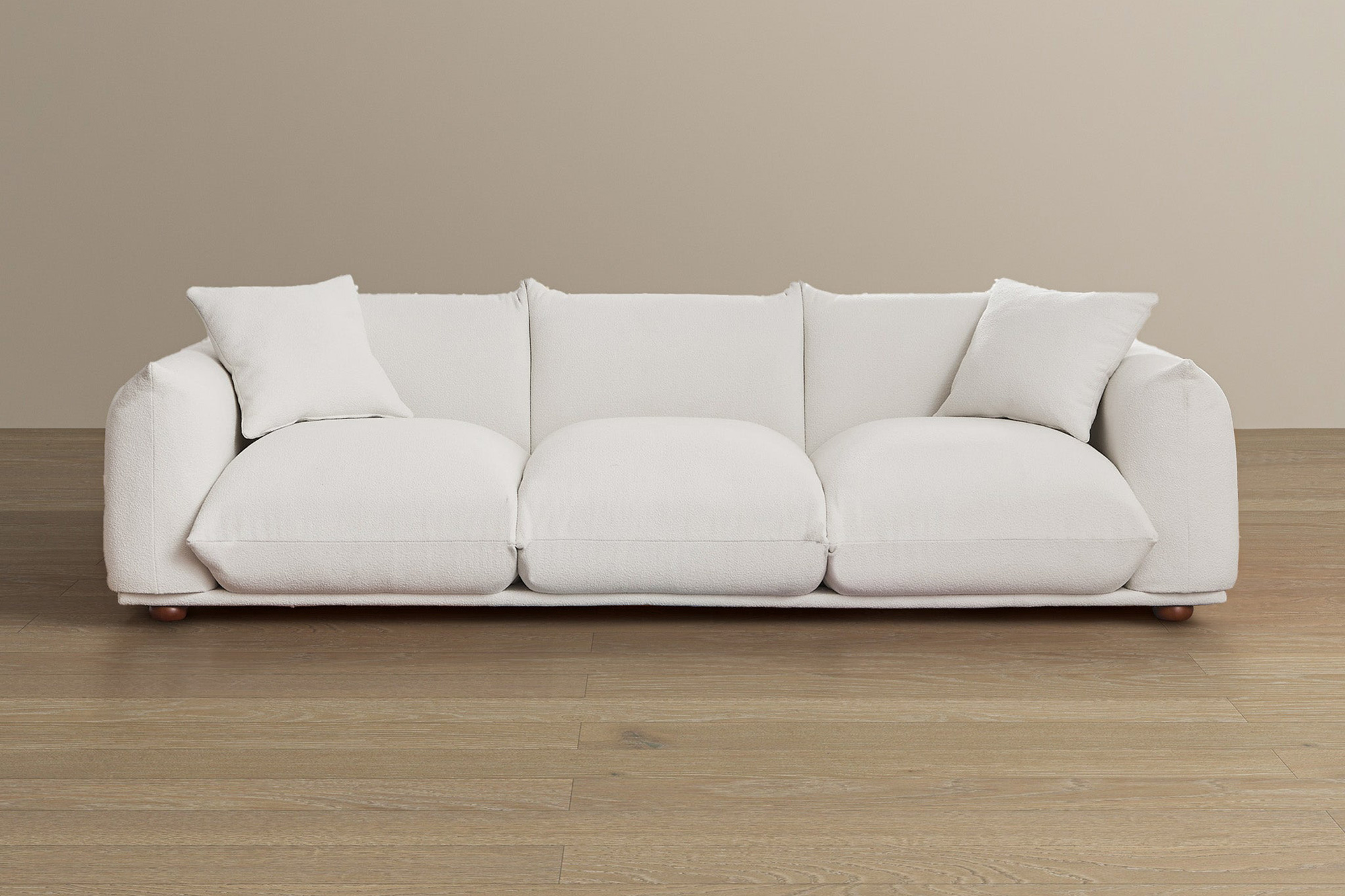 Ashcroft - Kely 100" Boucle Upholstered Sofa in Cream