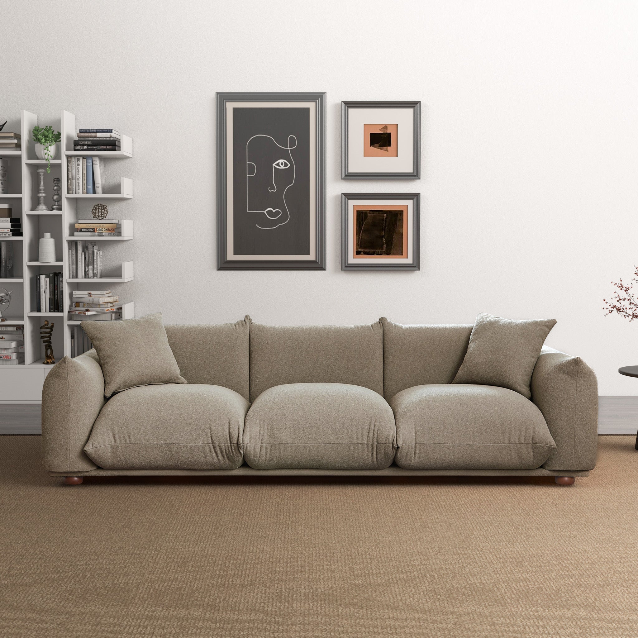 Ashcroft Kely 100" Boucle Upholstered Sofa – Mocha