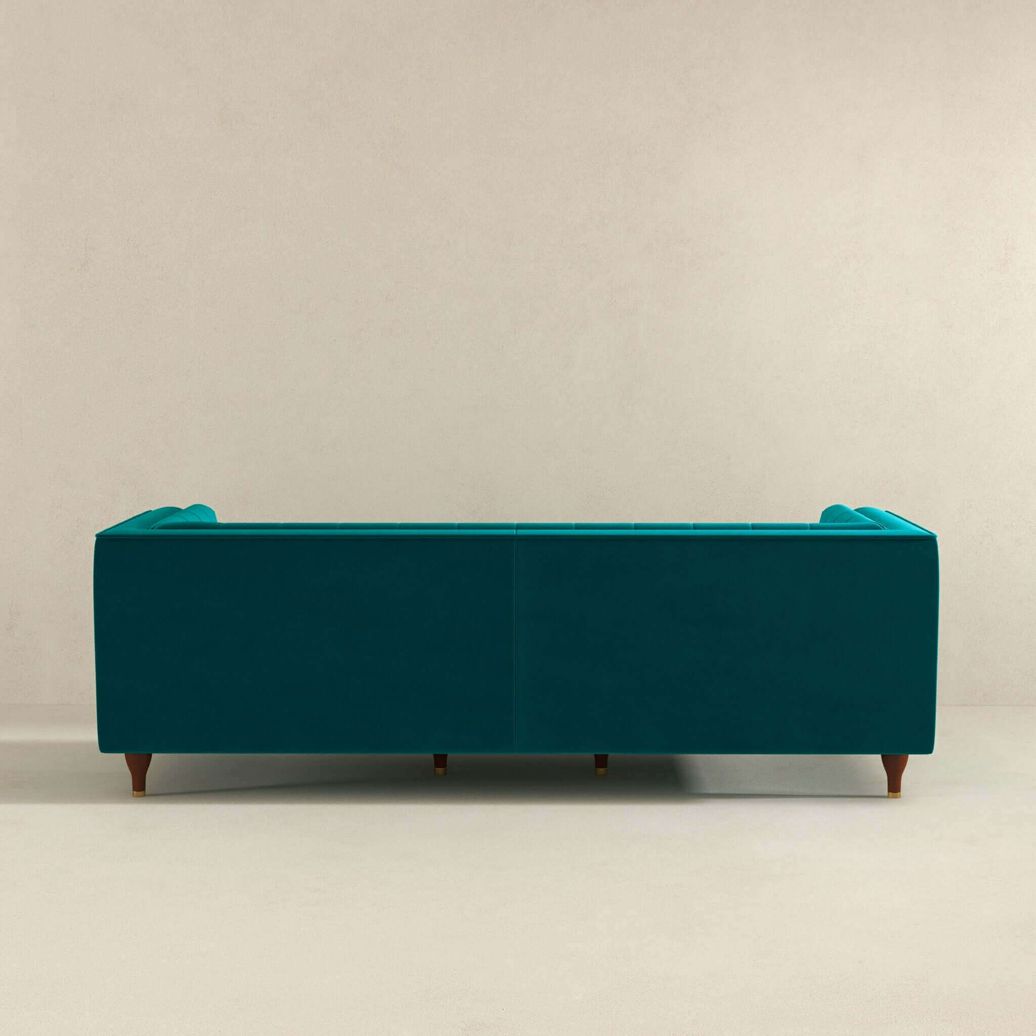 Ashcroft Evelyn Mid-Century ModernVelvet Luxury Chesterfield Sofa - Teal