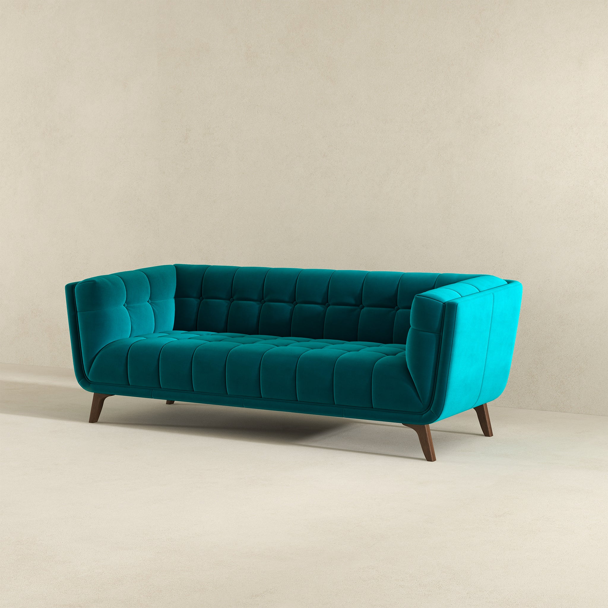 Ashcroft Addison Large Boucle Sofa - Teal
