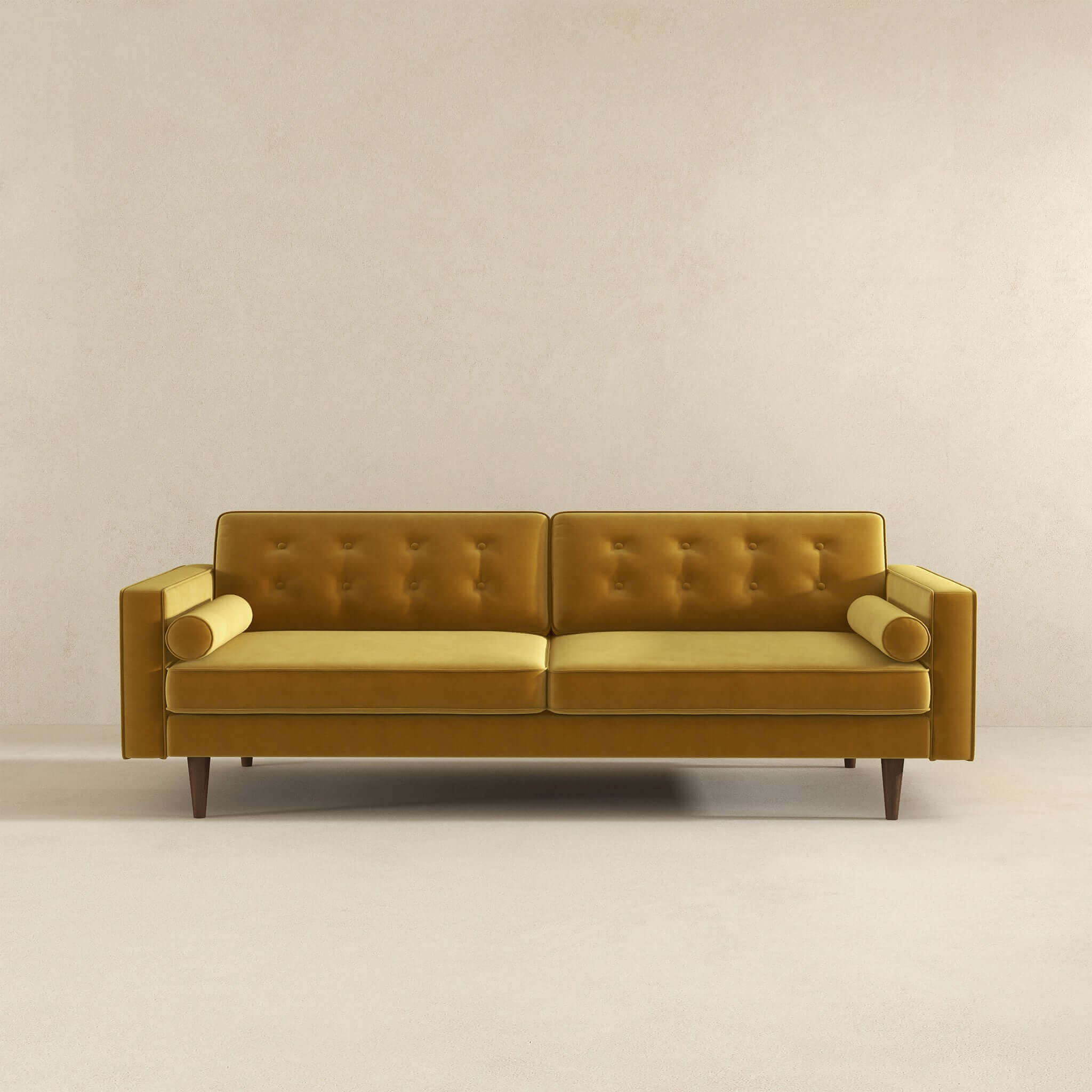 Casey Mid Century Modern Velvet Sofa – Gold