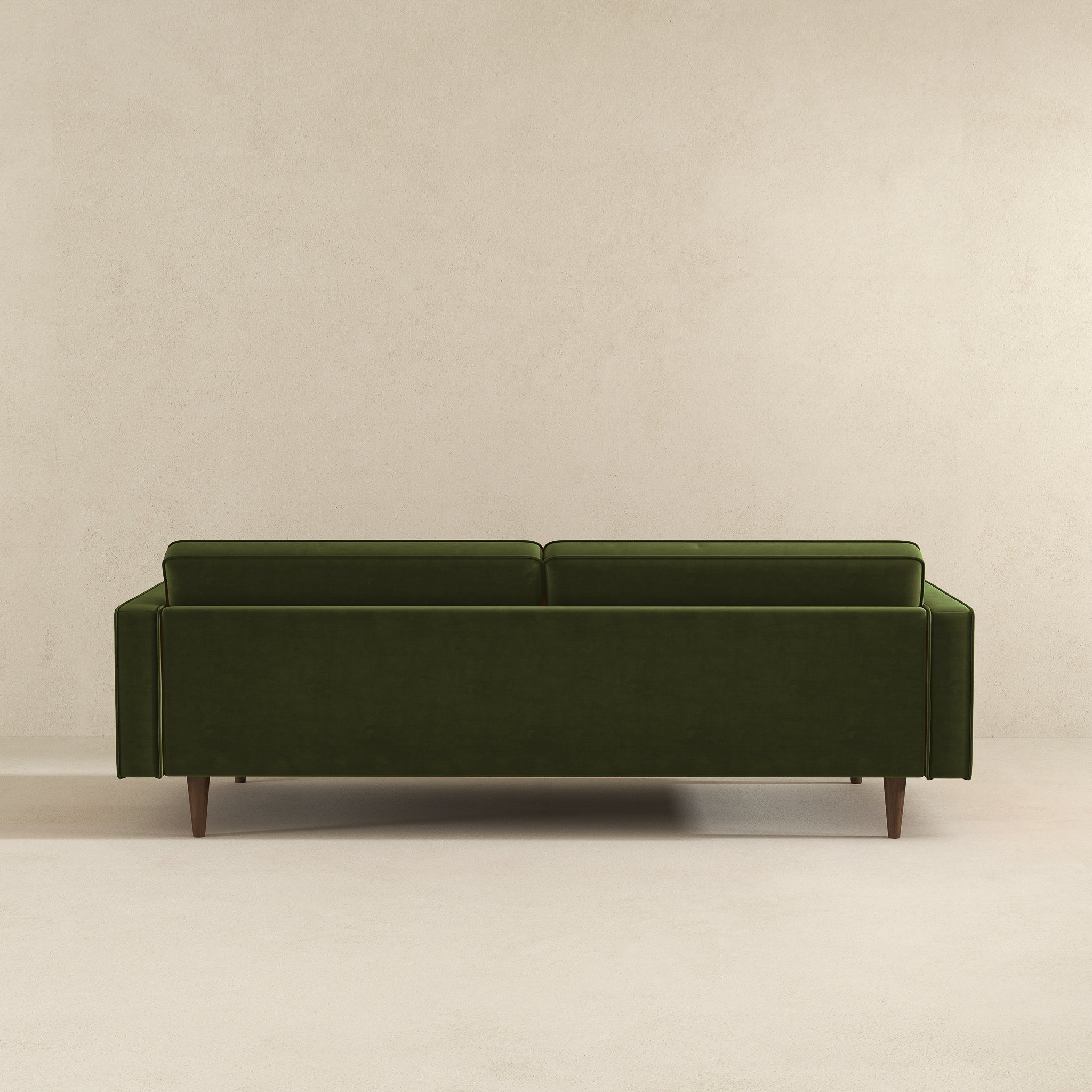 Casey Mid Century Modern Velvet Sofa - Olive Green