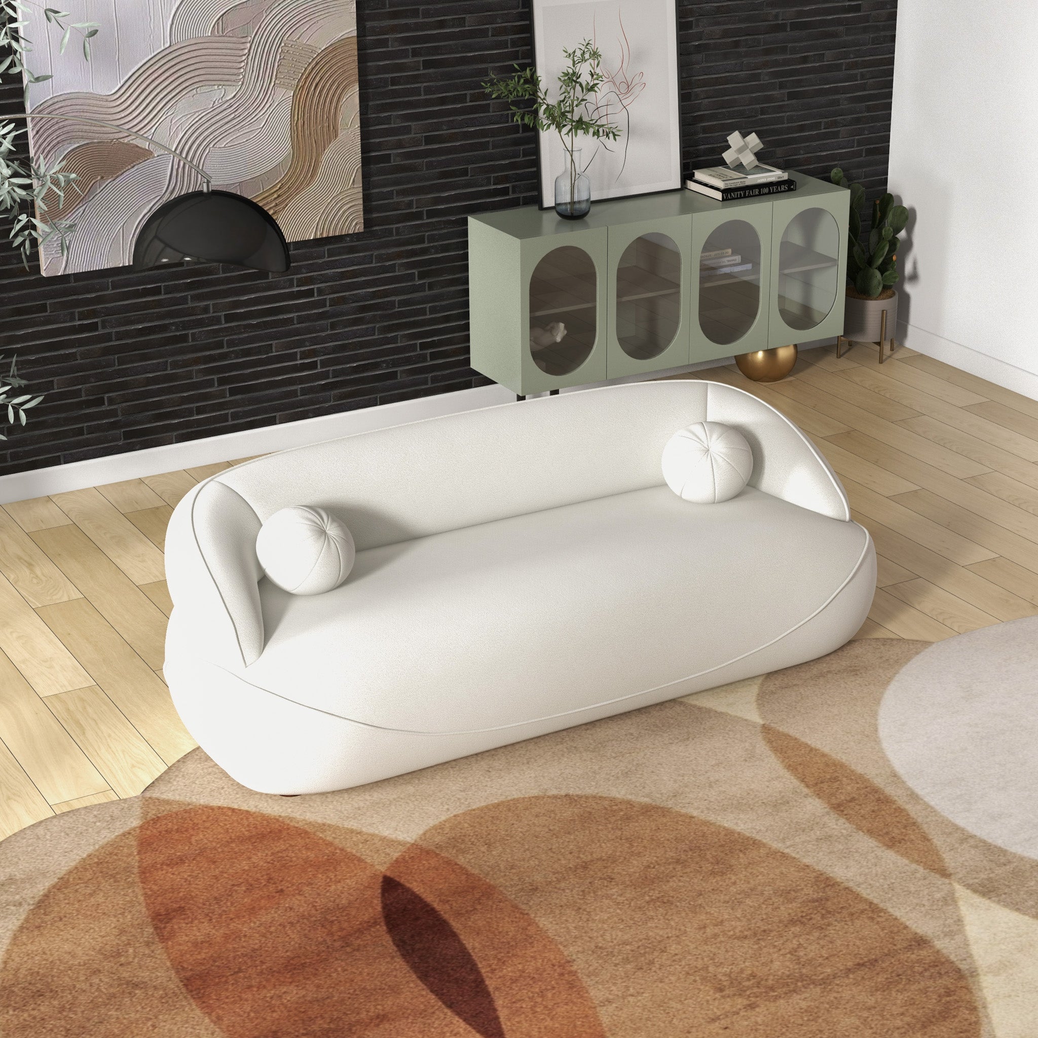 Ashcroft Andrew Boucle Sofa - Beige