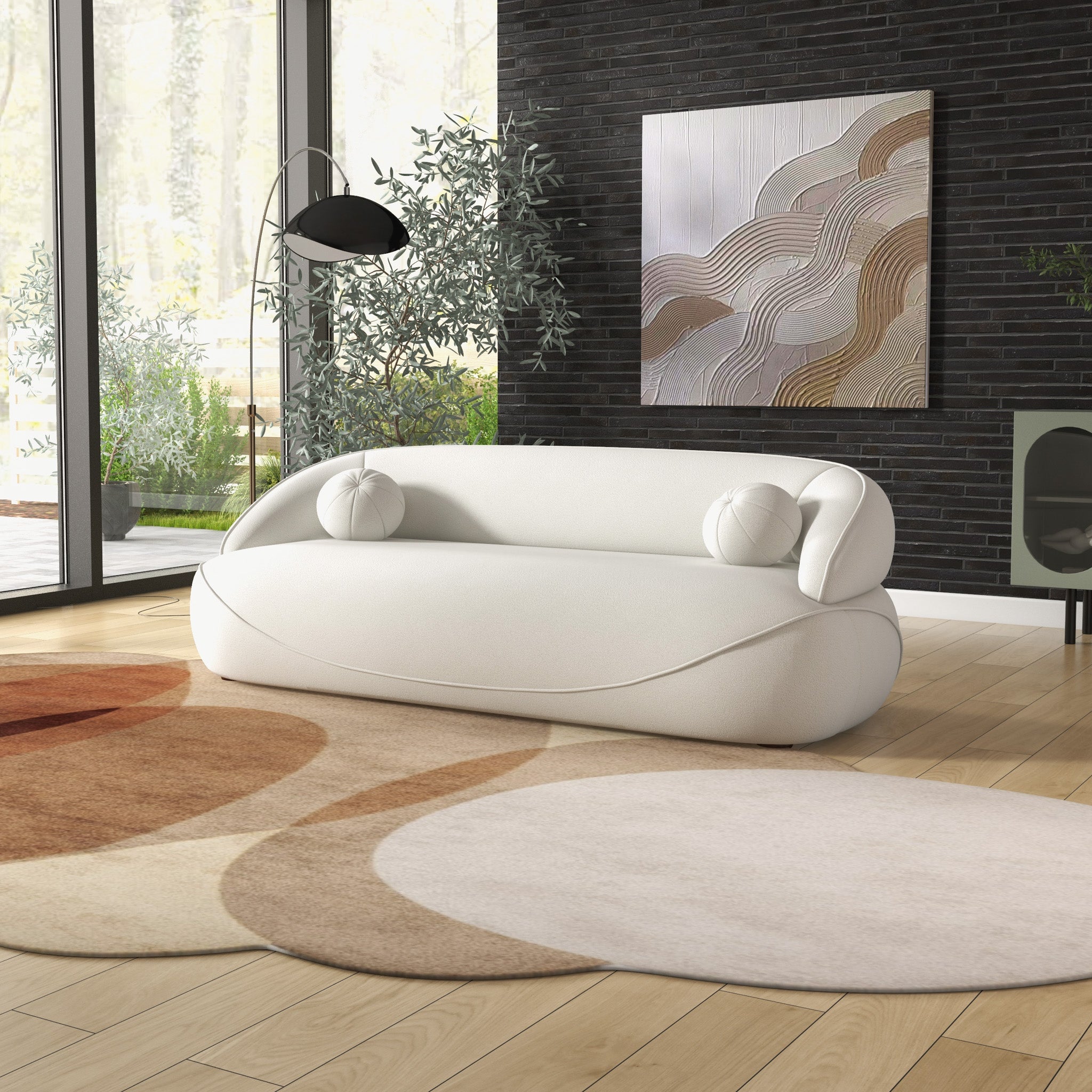Ashcroft Andrew Boucle Sofa - Beige