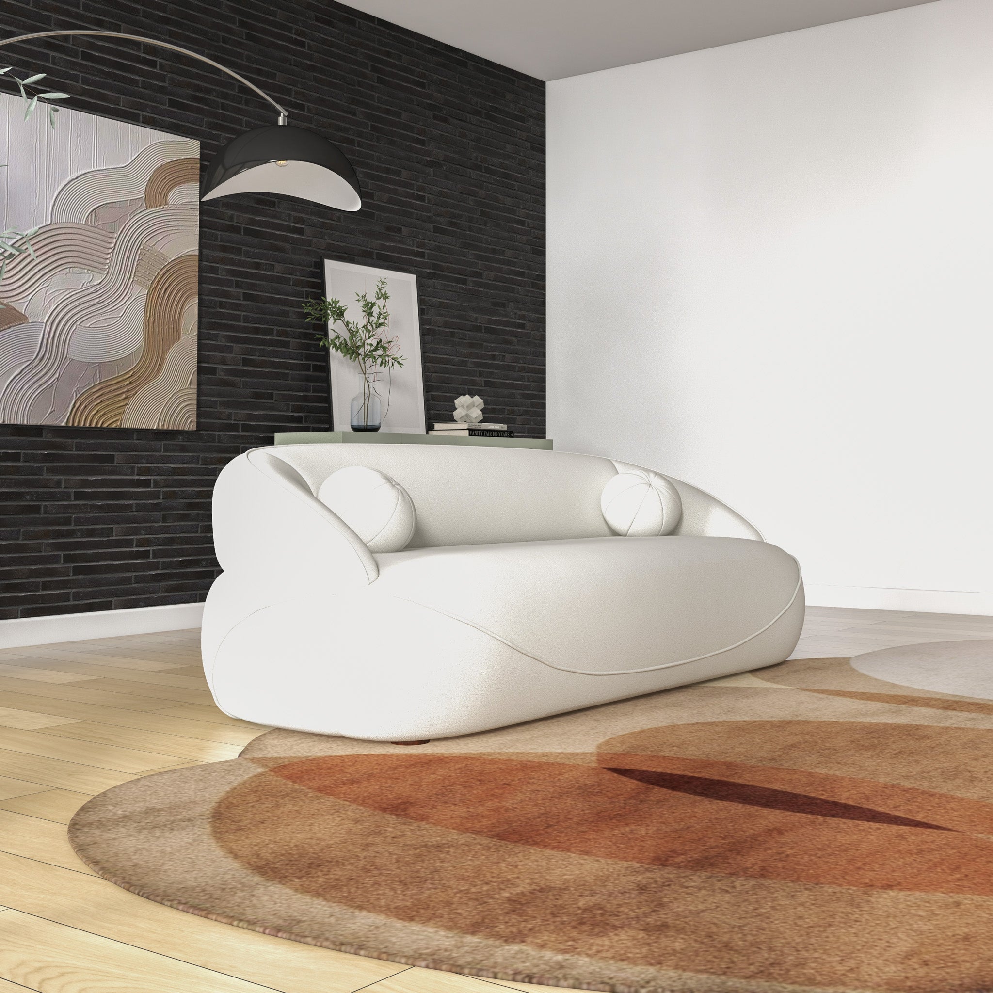 Ashcroft Andrew Boucle Sofa - Beige