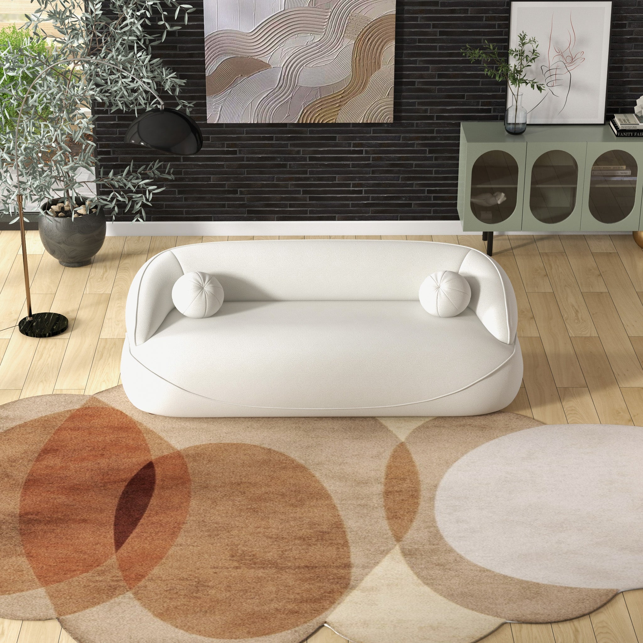 Ashcroft Andrew Boucle Sofa - Beige