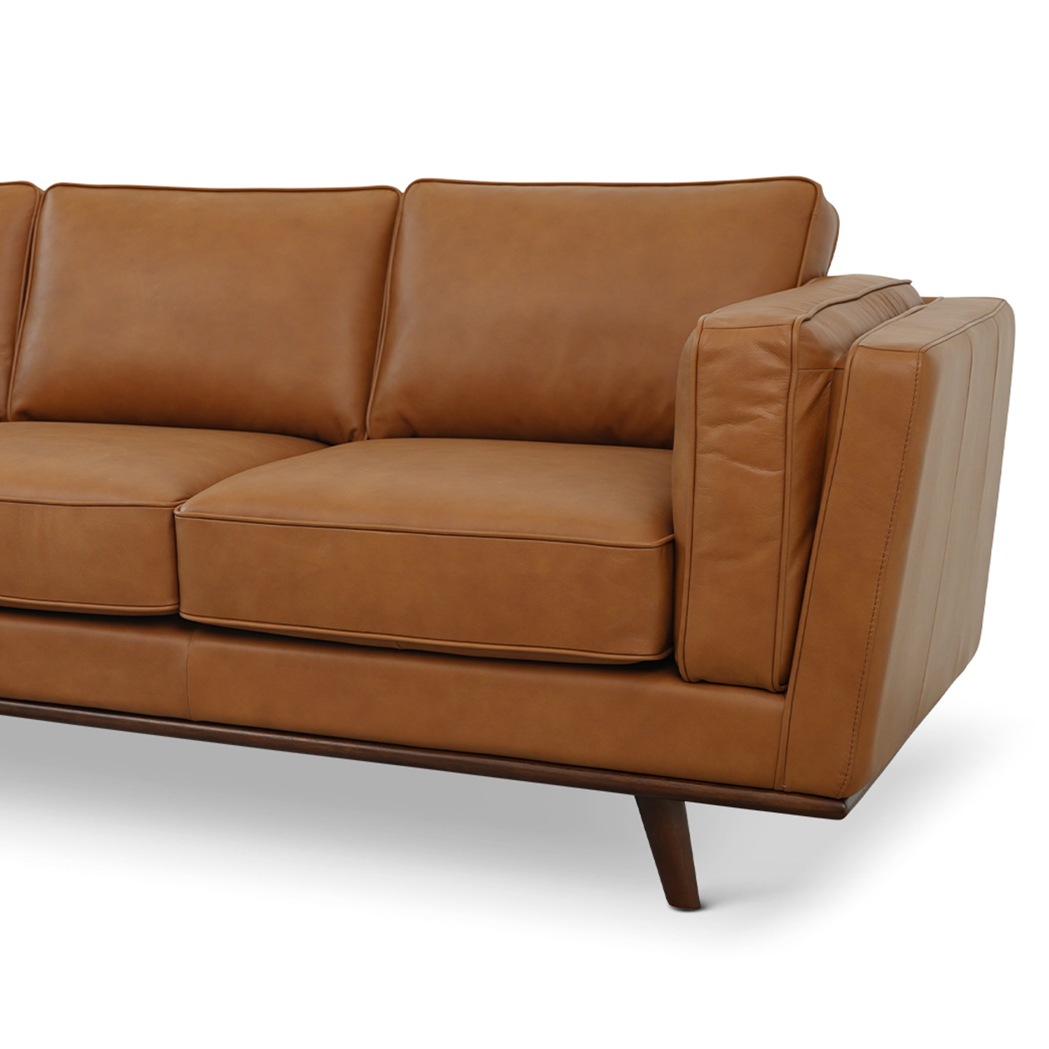 Ashcroft - Chase Mid Century Modern Genuine Leather Sofa